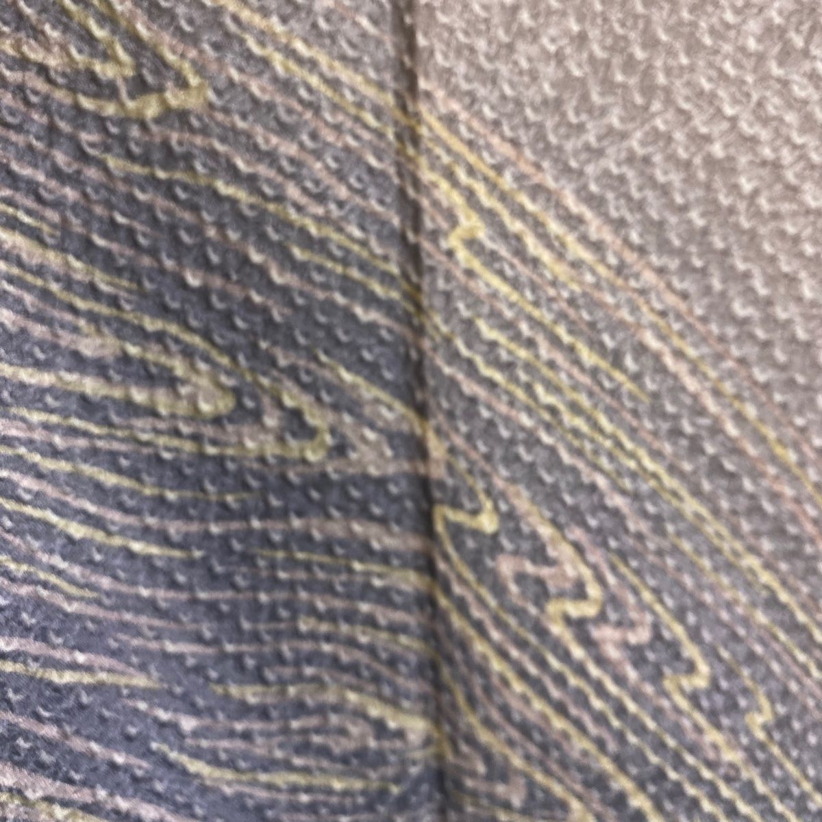  付下げ 身丈160 cm 裄丈63 S 袷 藤娘 落款 波 絞り 灰紫 正絹 訪問着 付け下げ 着物