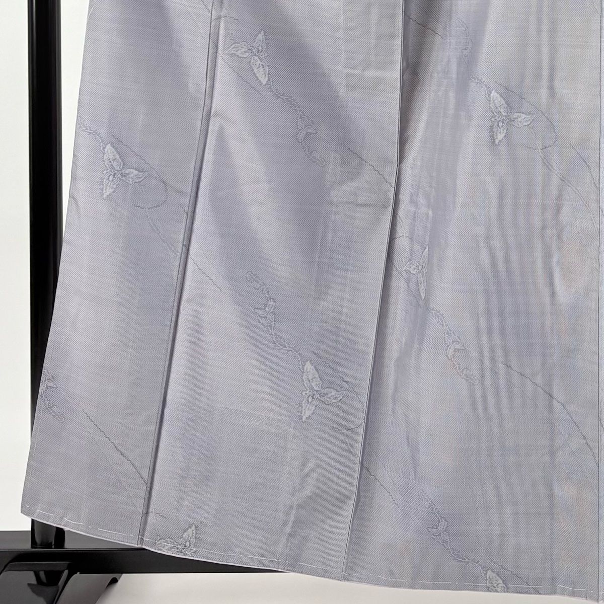 大島紬 身丈159.5 cm 裄丈65 M 袷 都喜ヱ門 落款 証紙 葉 草花 灰紫 正絹