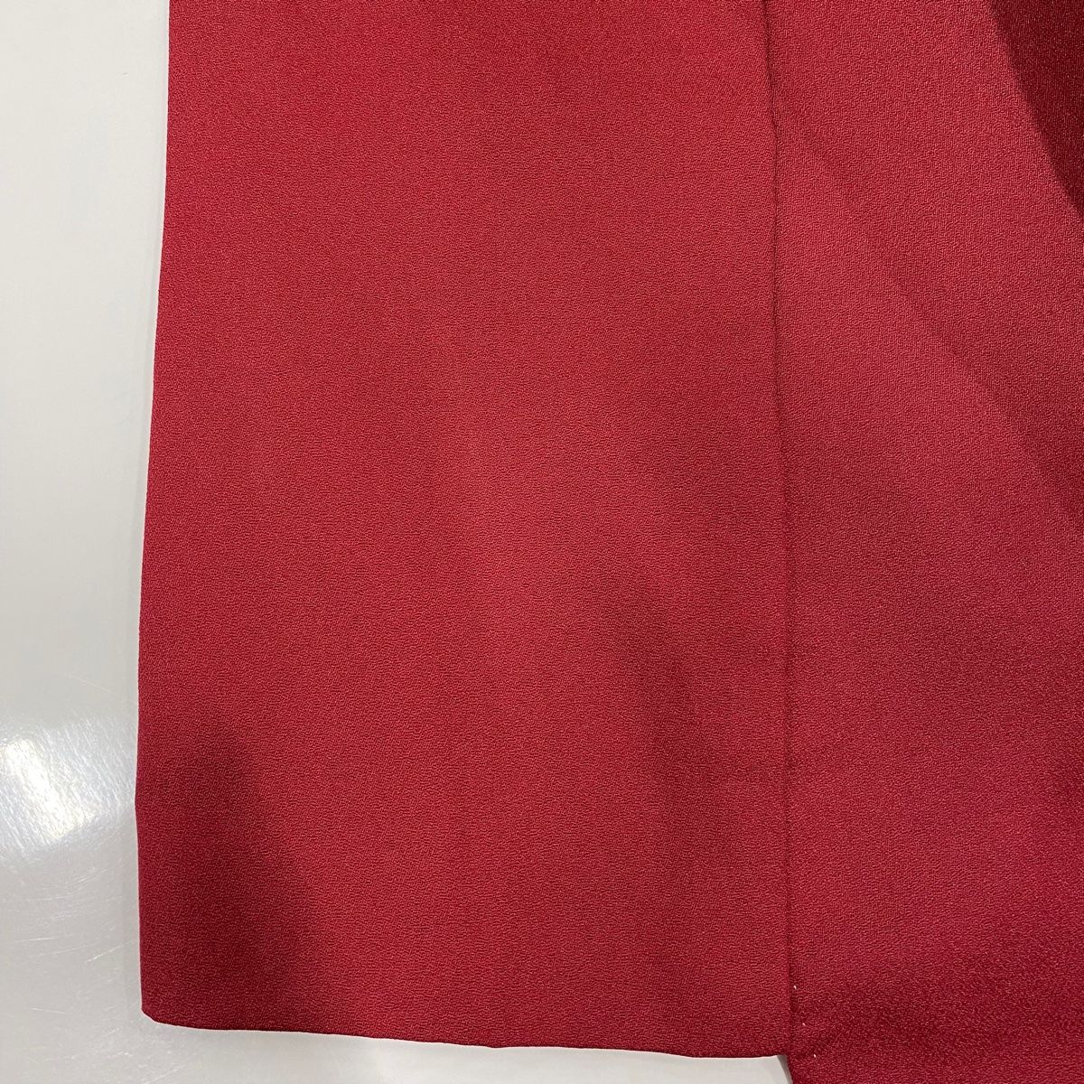  振袖 身丈160 cm 裄丈68.5 L 袷 御所車 牡丹 金彩 染め分け 赤 正絹 秀品 振袖 着物