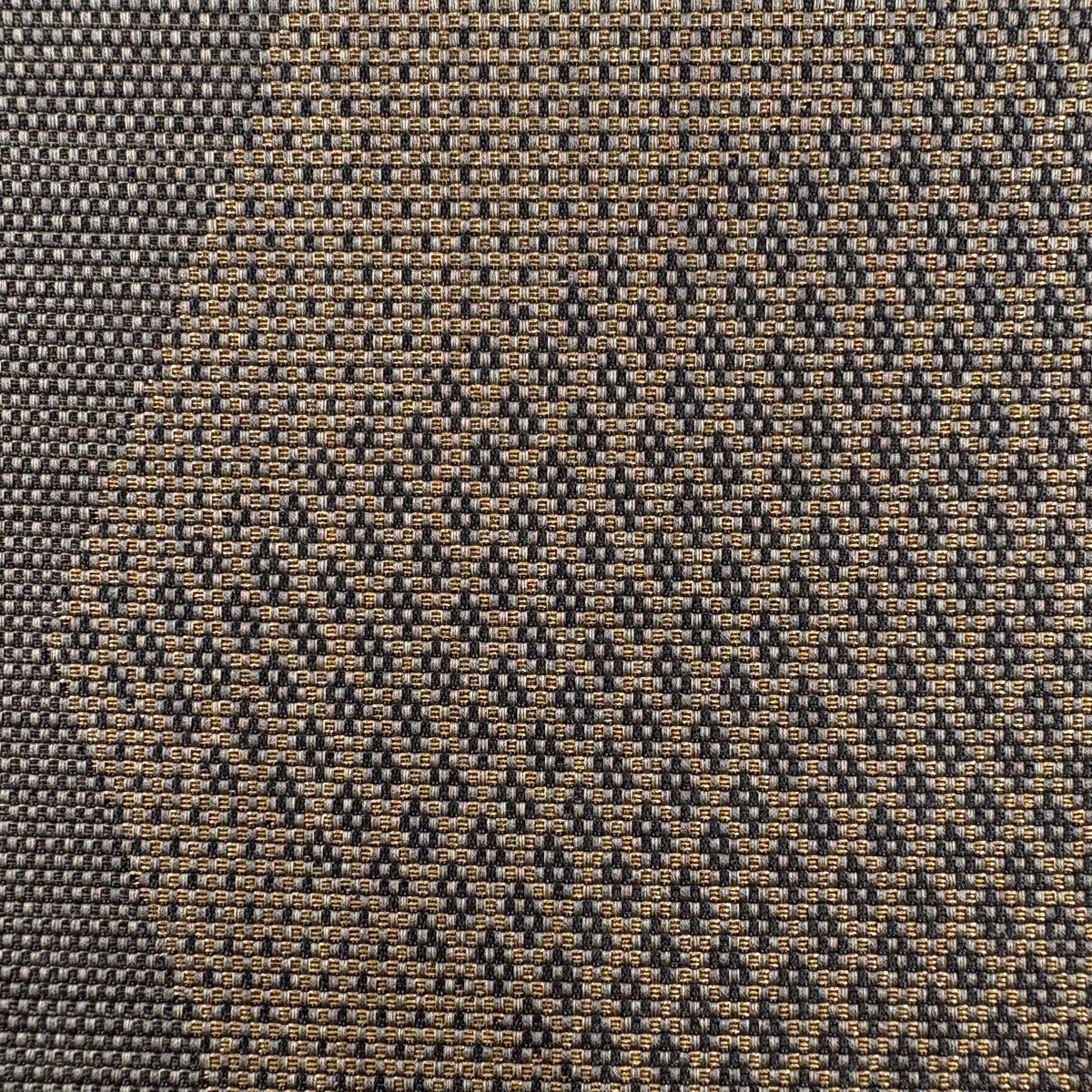 名古屋帯 秀品 斜め格子 幾何学模様 金糸 灰茶 正絹