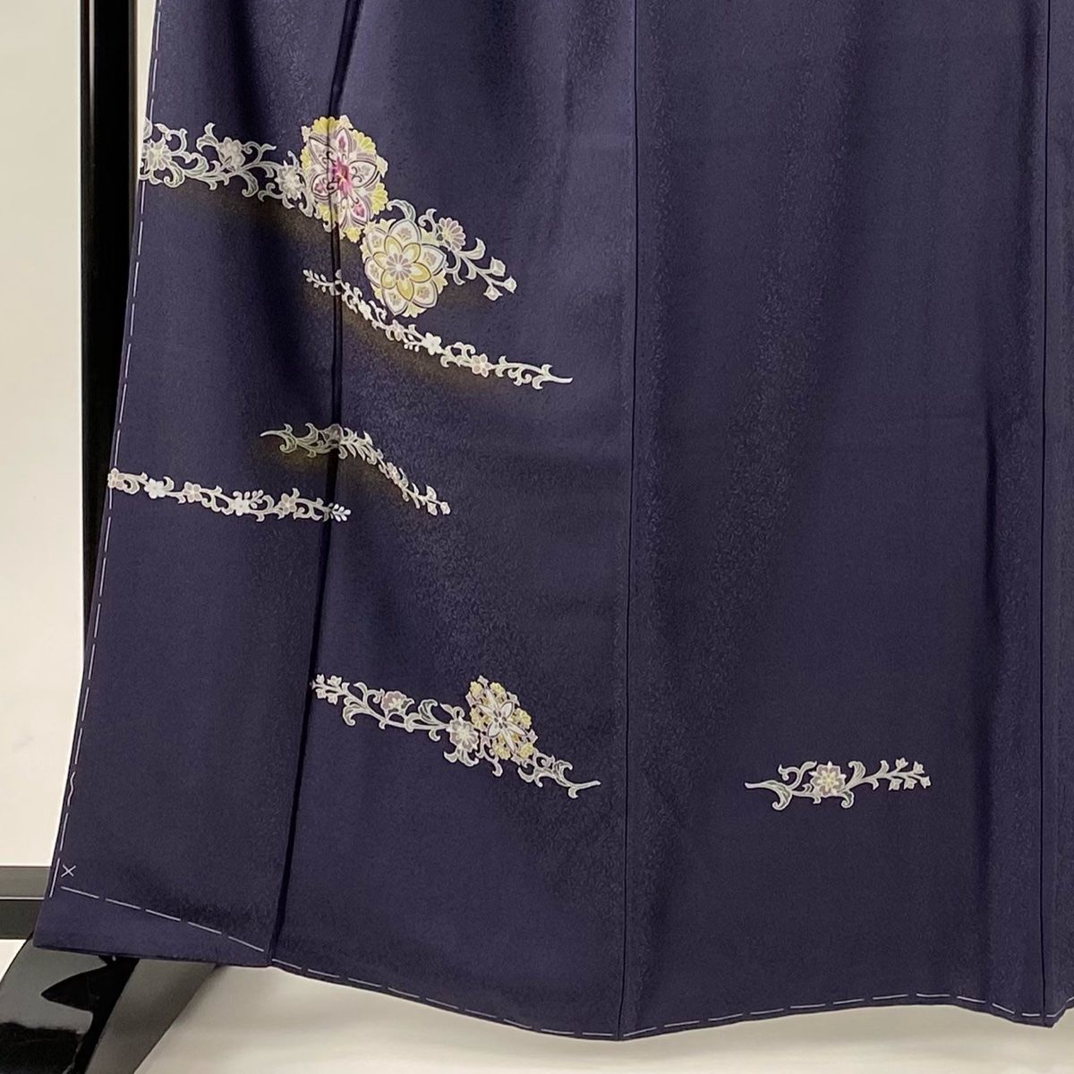 付下げ 身丈163 cm 裄丈66 5 M 袷 落款 華文 霞 金彩 濃紫 正絹