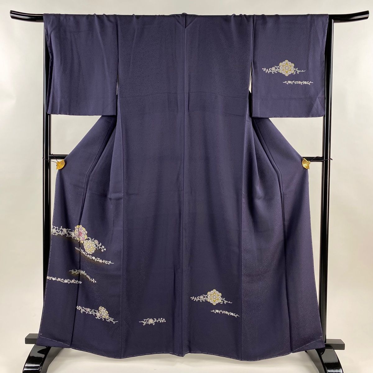付下げ 身丈163 cm 裄丈66 5 M 袷 落款 華文 霞 金彩 濃紫 正絹