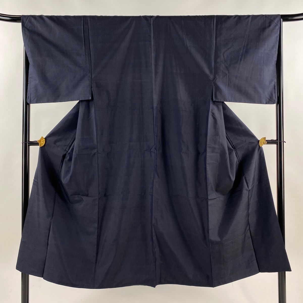 男着物 身丈143 cm 裄丈67 M 袷 天然藍 紬 証紙あり 藍色 正絹