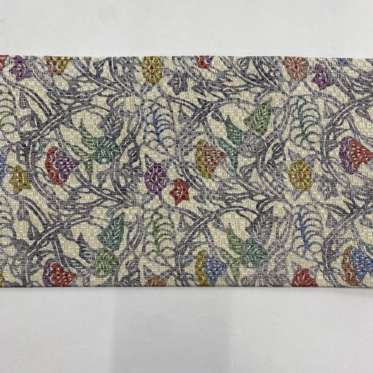  名古屋帯 草花 桔梗 箔 クリーム 正絹 名古屋帯 帯