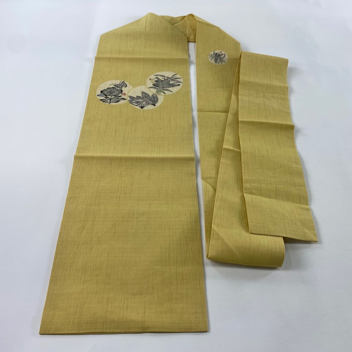 美品】 名古屋帯 秀品 草花 扇 薄黄 正絹 【中古】 - メルカリ