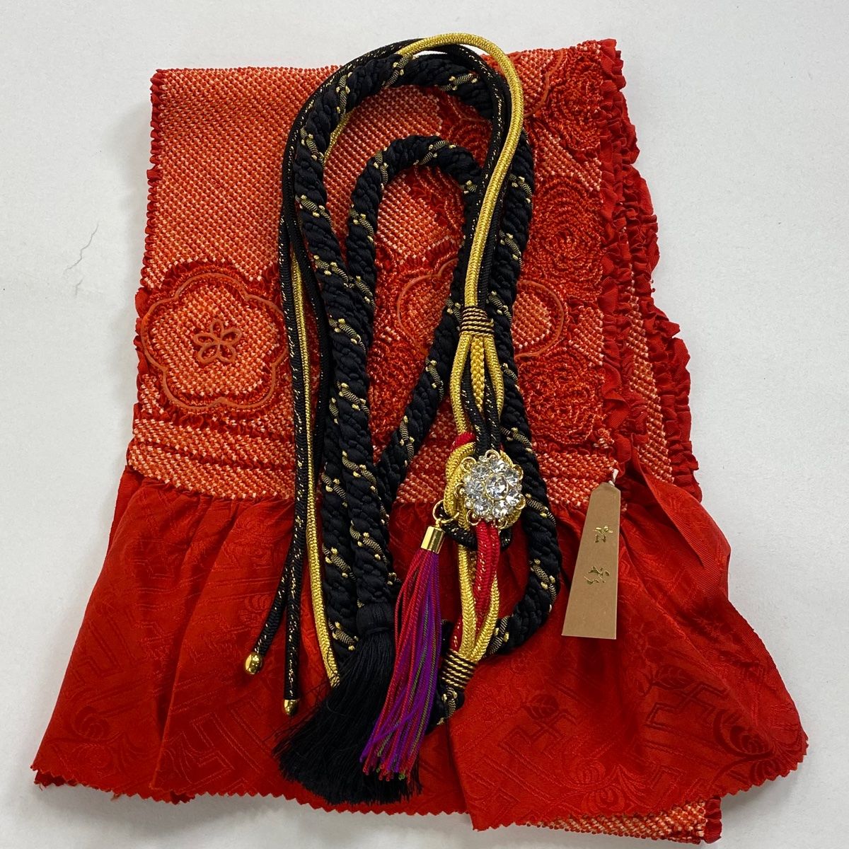  振袖 身丈158.5 cm 裄丈65 M 袷 袋帯フルセット 鈴乃屋 花丸文 藤 金糸 金彩 薄緑 正絹 秀品 振袖 着物