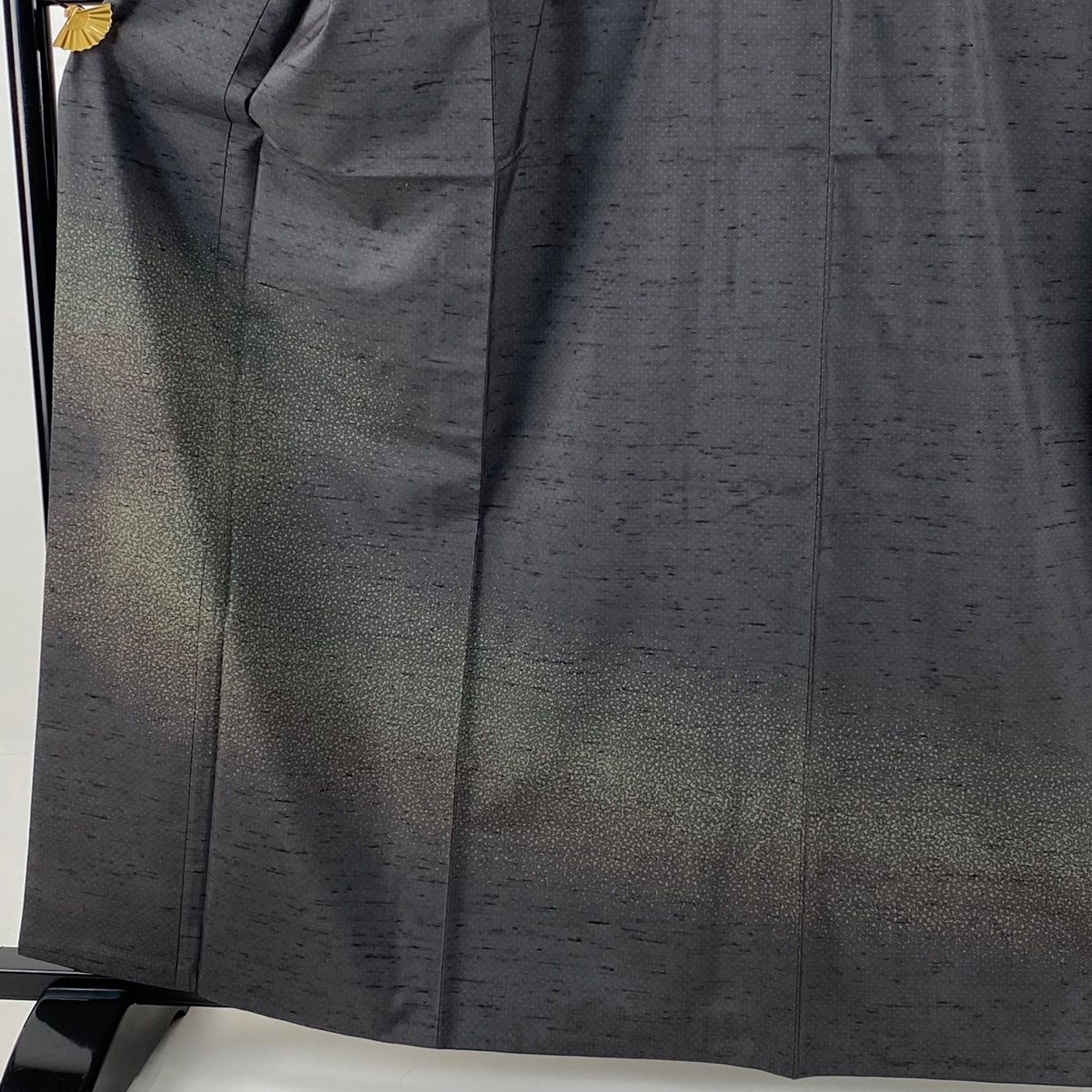 付下げ 身丈163 cm 裄丈68 5 L 袷 袋帯セット 紬地 落款 ドット 幾何学模様 灰色 正絹 秀品