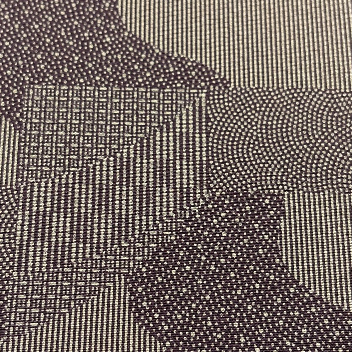 反物 秀品 江戸小紋 落款有 道長取り 青海波 灰紫 正絹