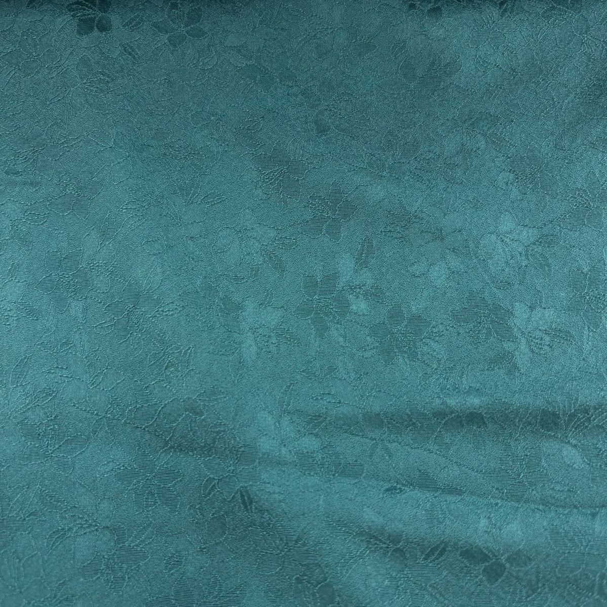 反物 秀品 色無地 家紋付き 地紋 緑 正絹