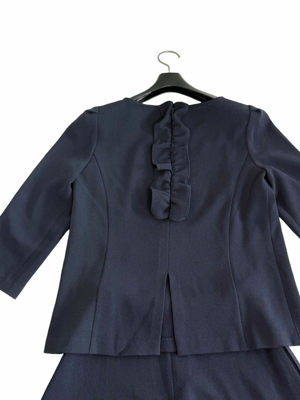 ☆極美品Rene/ルネ バックフリル 6715050 七分袖セットアップスーツ34 
