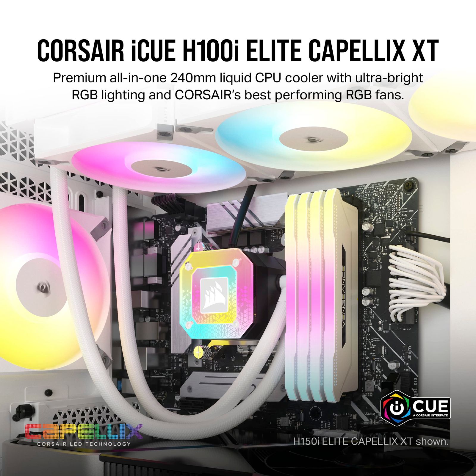 CORSAIR H 100 i Elite Capellix XT WHT 水冷式CPU クーラー CW 9060072 WW FN 1851