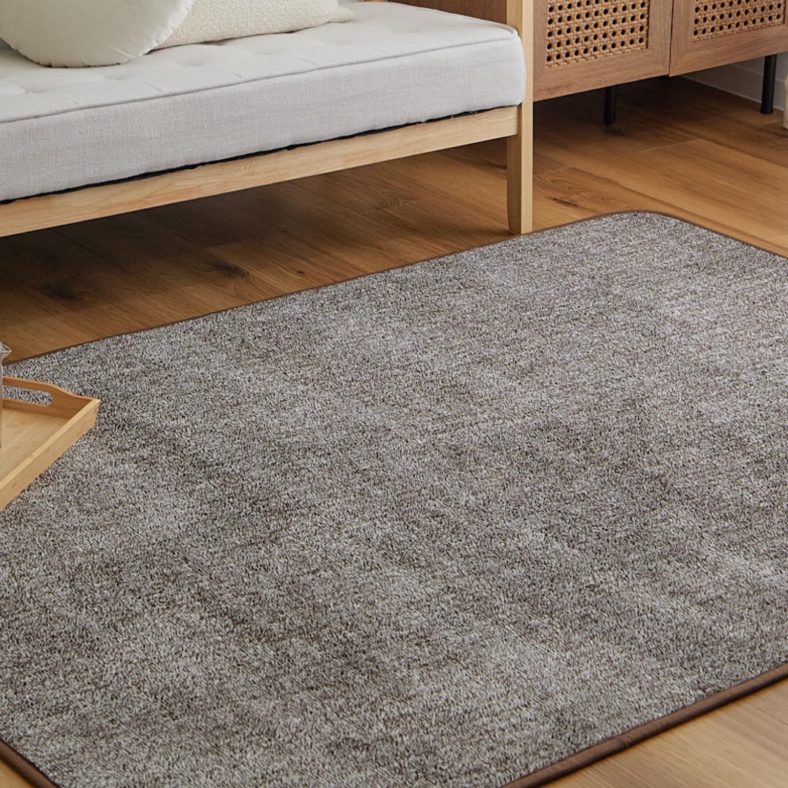 テイジン カーペット ラグ ブラウン 185 235 cm さらふわ質感 滑り止め付き 手洗いOK オールシーズン メランジ ラグマット