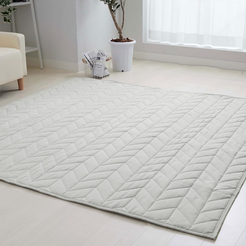 ベルーナ BELLUNA ラグ 3畳 2畳 1.5畳 はっ水 麻風 キルト はっ水加工 滑り止め付き 洗える 軽量 ふっくら さらさら オールシーズン 555826-103