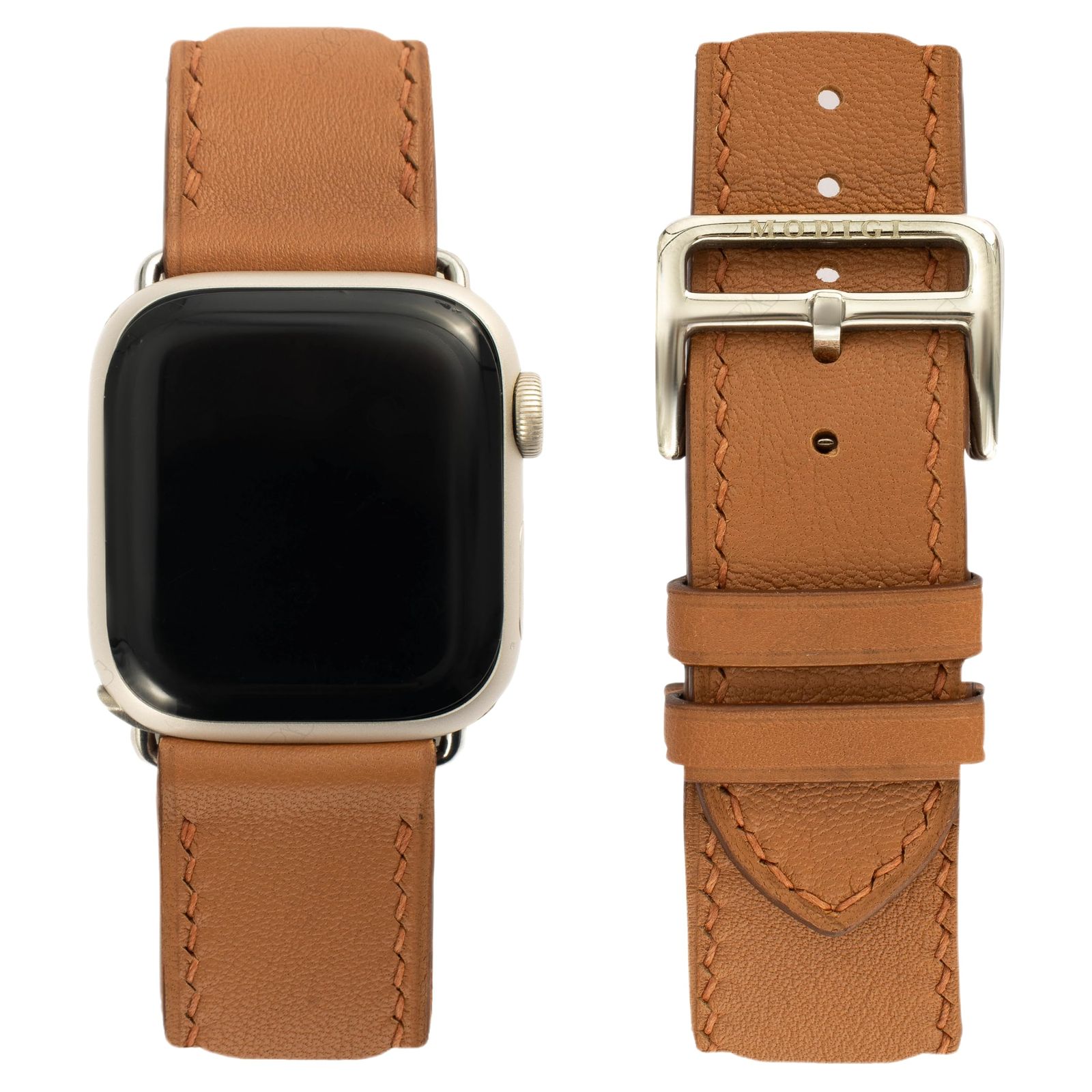 MODIGI コンパチブル Apple Watch用 バンド アップルウォッチ バンド レザー ベルト 本革 手作り Veau Swift 皮ベルト 40mm 41mm 42mm 44mm 45mm 46mm 49mm Ultra 1 2 SE 1