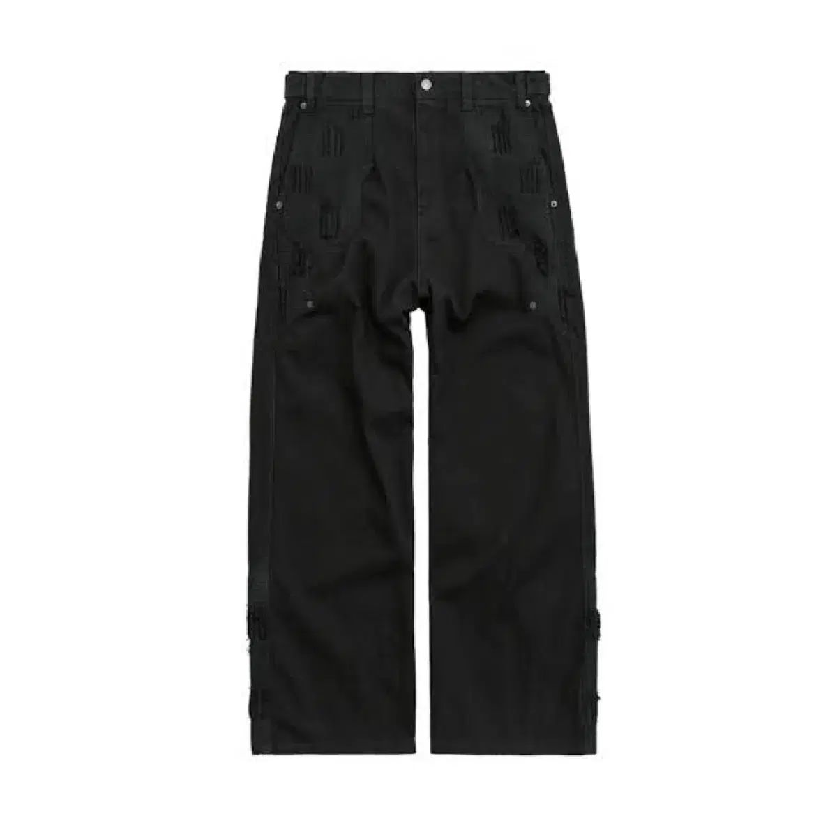 3 POLYTERU 1011 ウェスタン ボロ パンツ ブラック ツイル