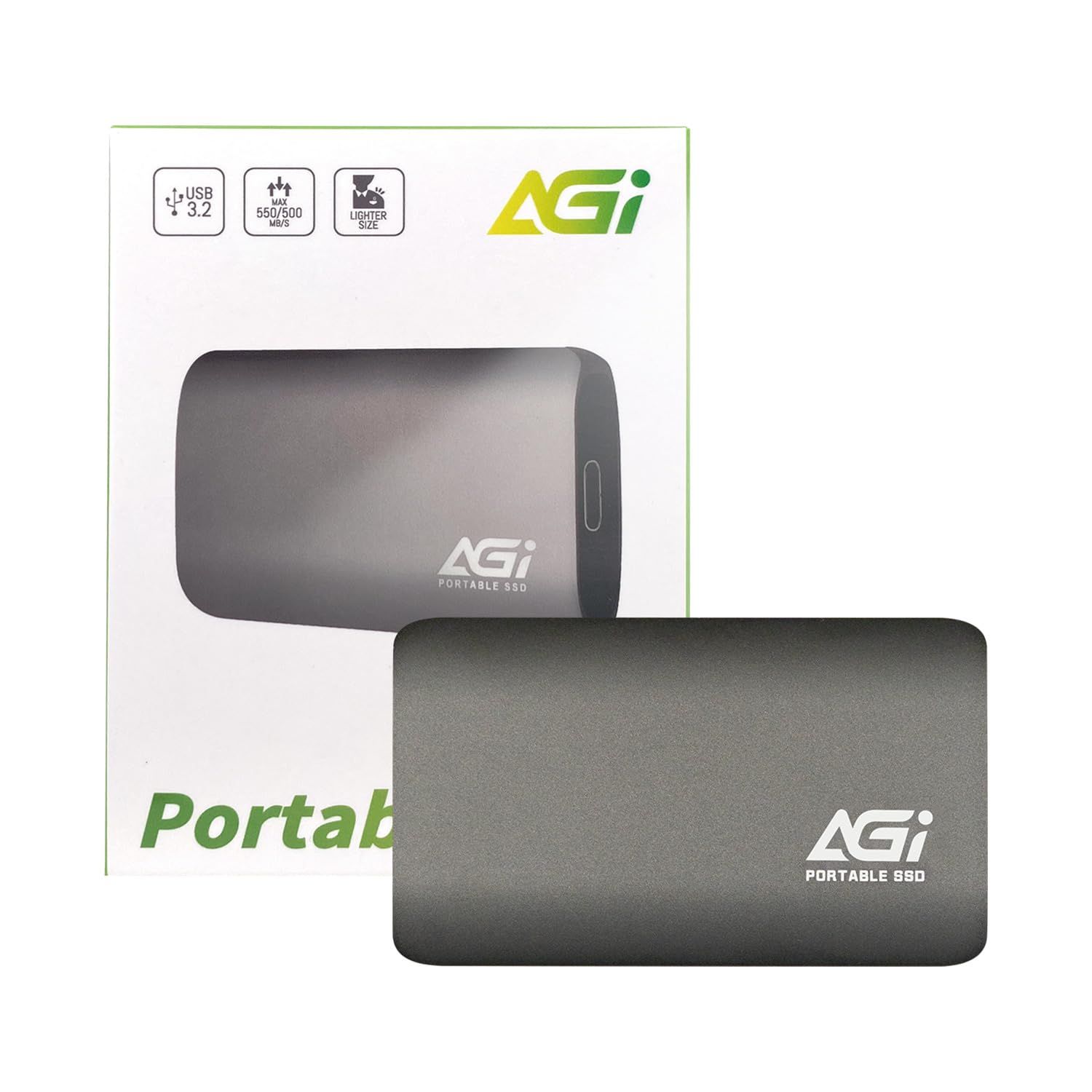 AGI ED138 外付けSSD 1TB USB3.2 Gen2 最大読出 530MB s PS4 PS5 動作 済み Windows Mac OS Android Type-C to Type-C Aケーブル ポータブル SSD 耐衝撃 アルミ筐