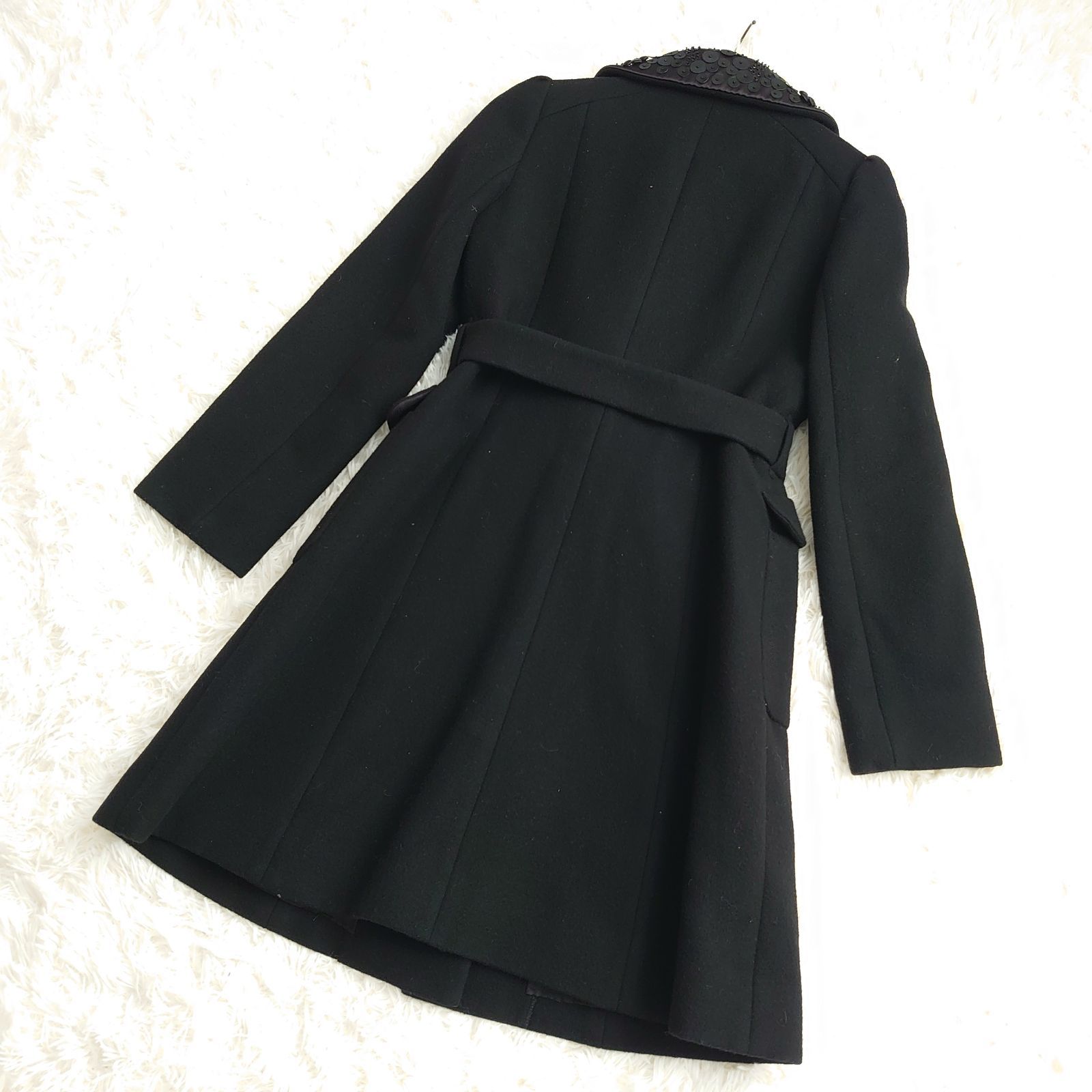 美品！ to be chic トゥービーシック ブラック ビジュー コート サイズ