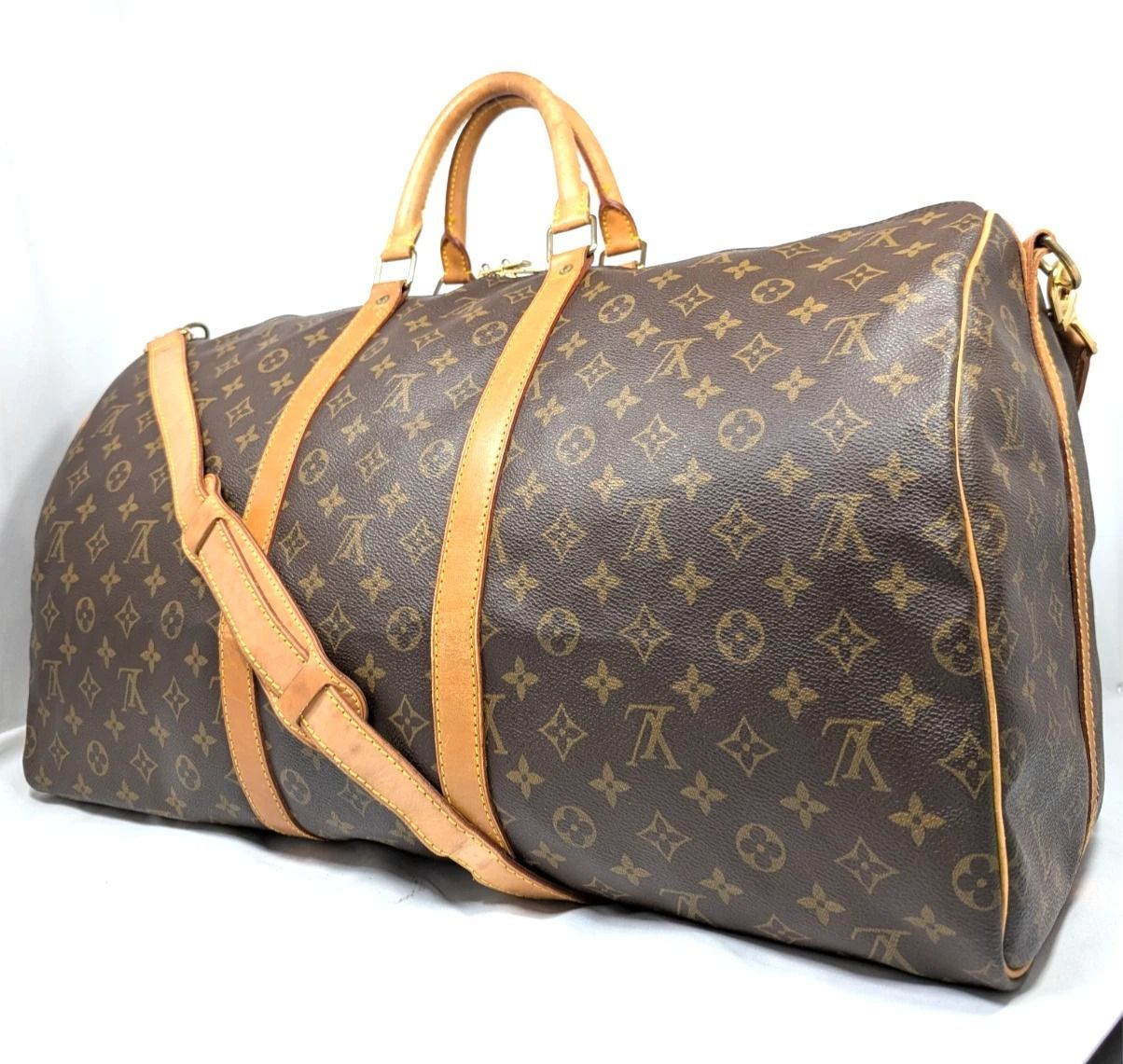 本物 ルイ ヴィトン ボストンバッグ キーポル バンドリエール55 モノグラム M41414 LOUIS VUITTON ショルダー付き 旅行 出張 トラベル バッグ
