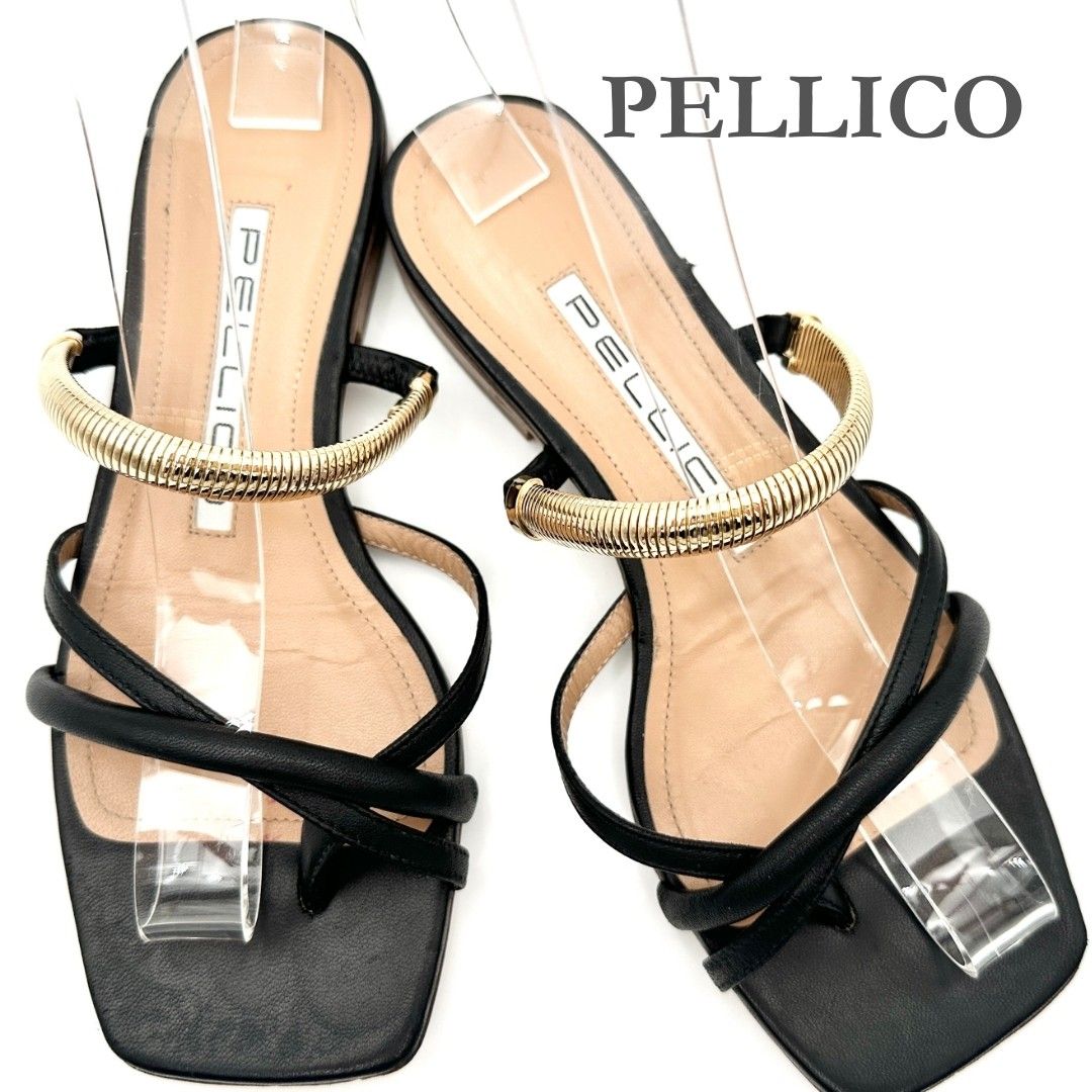 激 PELLICO チューブサンダル ストラップ ブラック 796 T