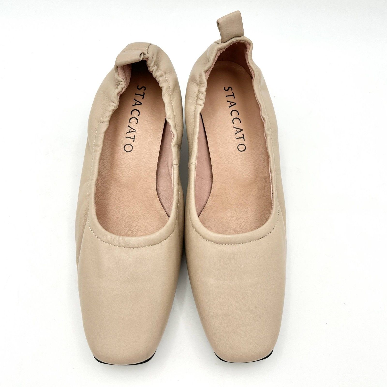 ギャザーパンプス 本革