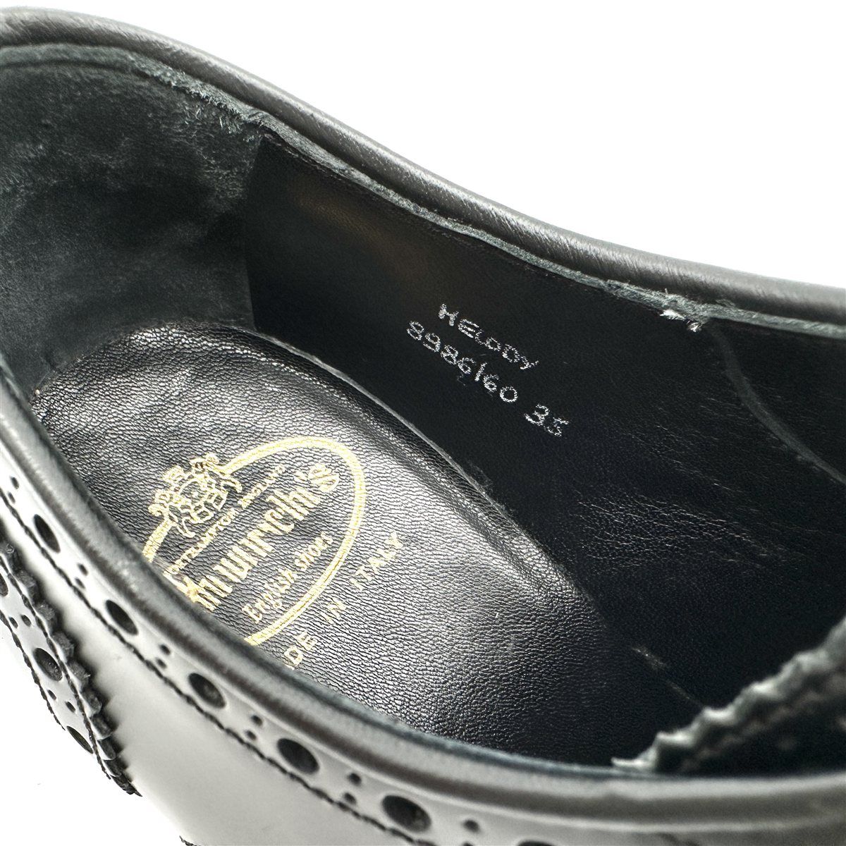  級 Church s MELODY レザースニーカー 本革 ウイングチップ メダリオン ブラック 2104 T スニーカー 靴