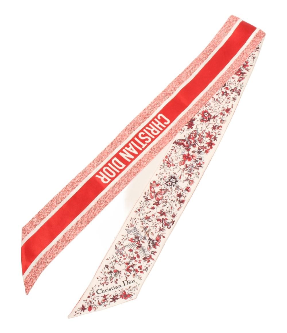 ディオール DIOR ミッツァ スカーフ 花柄 フラワー ロゴ入 シルク100