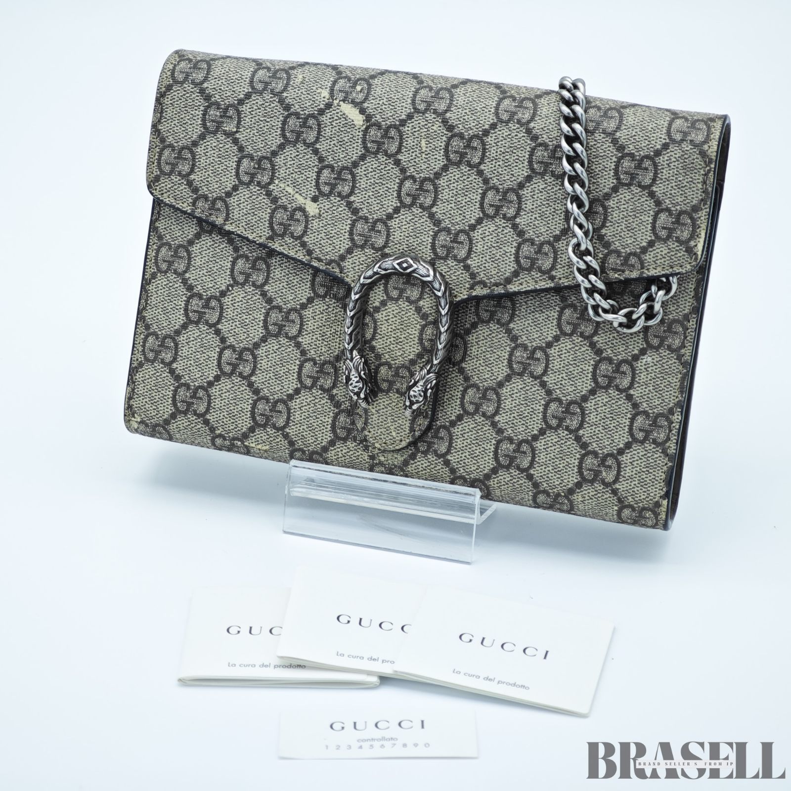 GUCCI グッチ DIONYSUS 476432 バッグ ハンドバッグ フラップ 薄型 ベージュ SILVER シルバー 金具 レディース メンズ