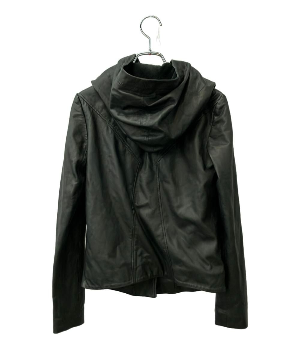 ヘルムートラング レザージャケット ブルゾン シープスキン フーディ ライダース 16-5304151 レディース SIZE P XS HELMUT LANG