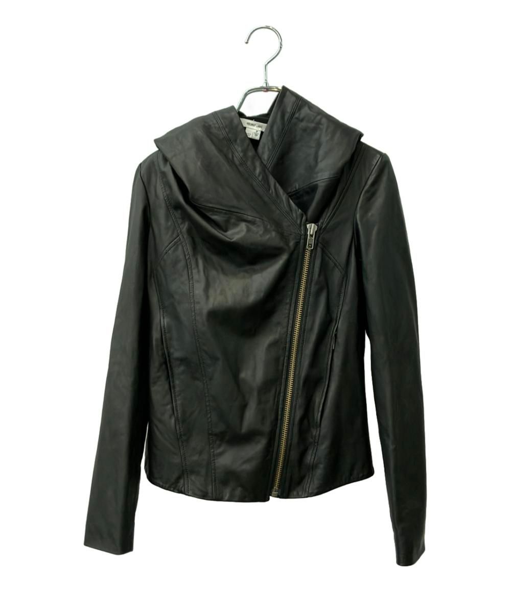 ヘルムートラング レザージャケット ブルゾン シープスキン フーディ ライダース 16-5304151 レディース SIZE P XS HELMUT LANG