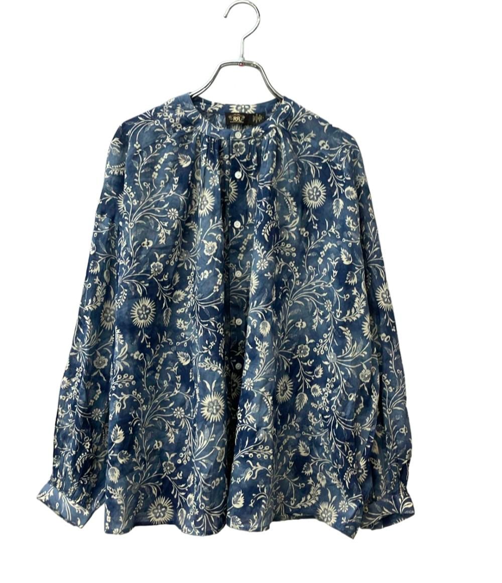長袖ブラウス インディゴ フローラルプリント コットンボイル ブラウス レディース SIZE 1 S RRL