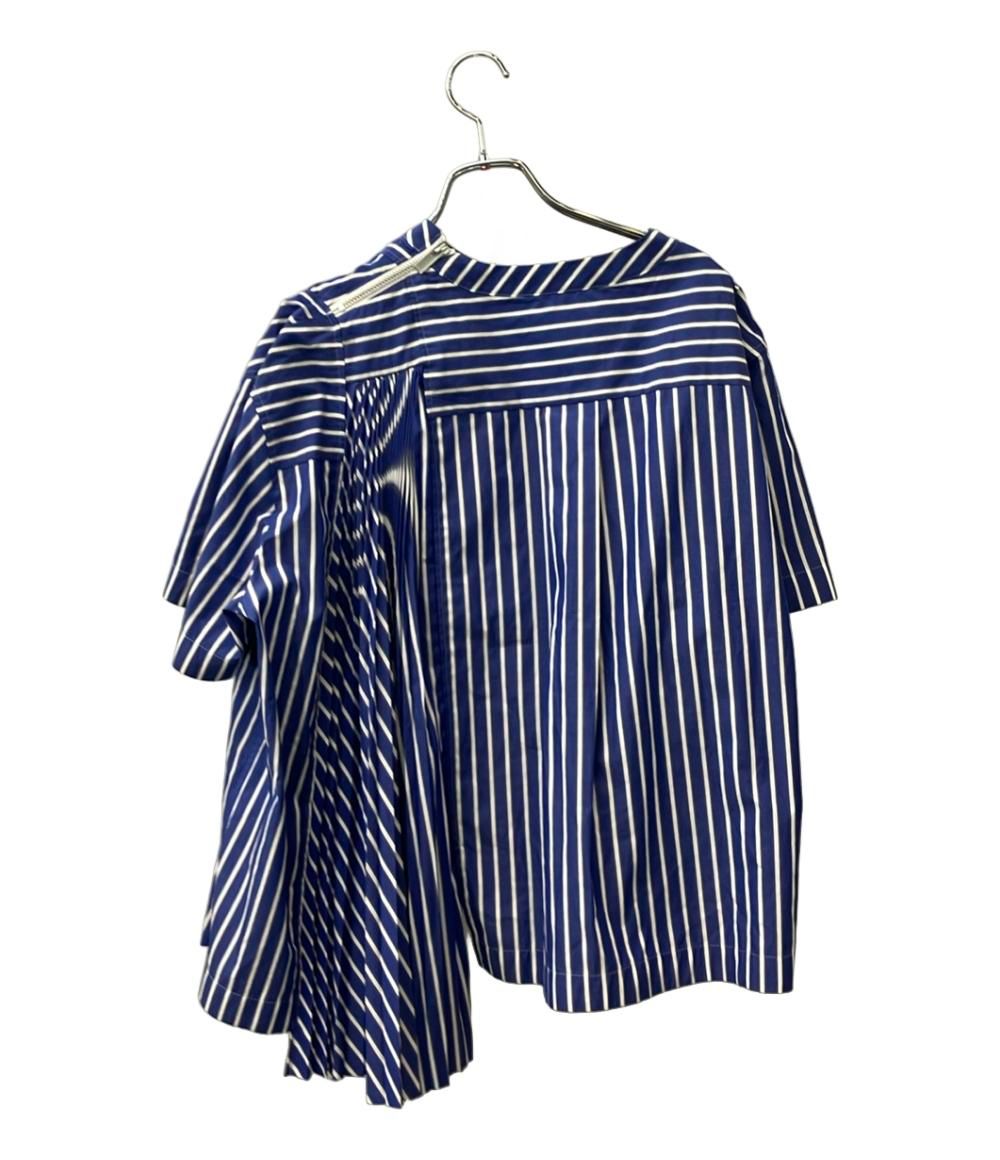 サカイ 半袖シャツ ブラウス カットソー ストライプ SCW-053 レディース SIZE 3 L Sacai
