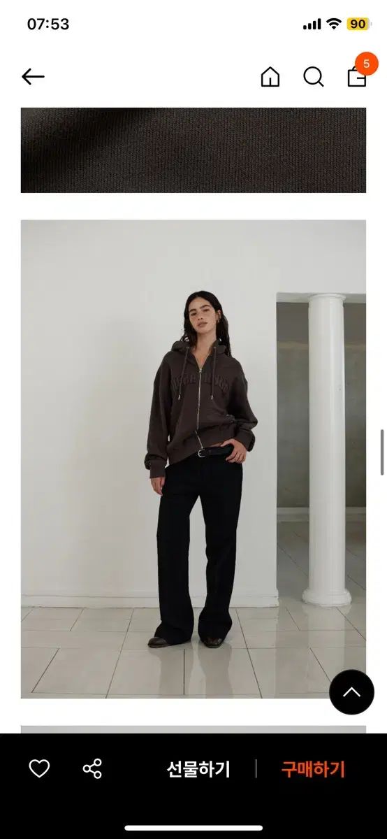 ザ バーネット Forde Zip-up Hoodie Jacket チャコール