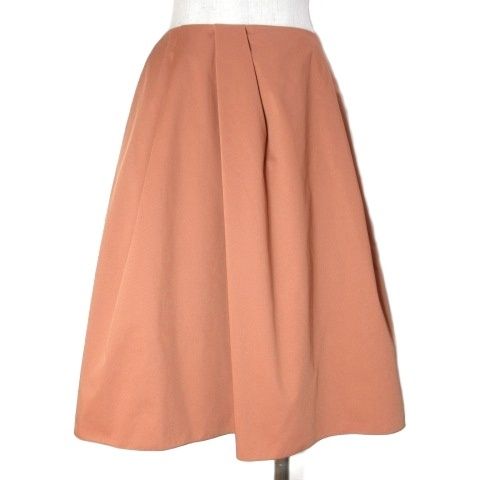 フォクシーニューヨーク FOXEY NEW YORK スカート 32615 ひざ丈 タックフ 38 S相当 ブラウン系 X