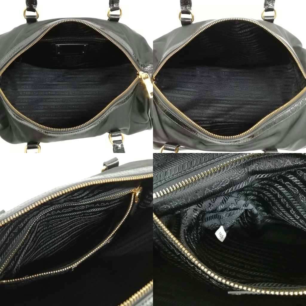  プラダ PRADA BL 0575 ミニ ボストンバッグ ハンドバック ナイロン パテント ブラック ボストンバッグ 旅行用バッグ バッグ