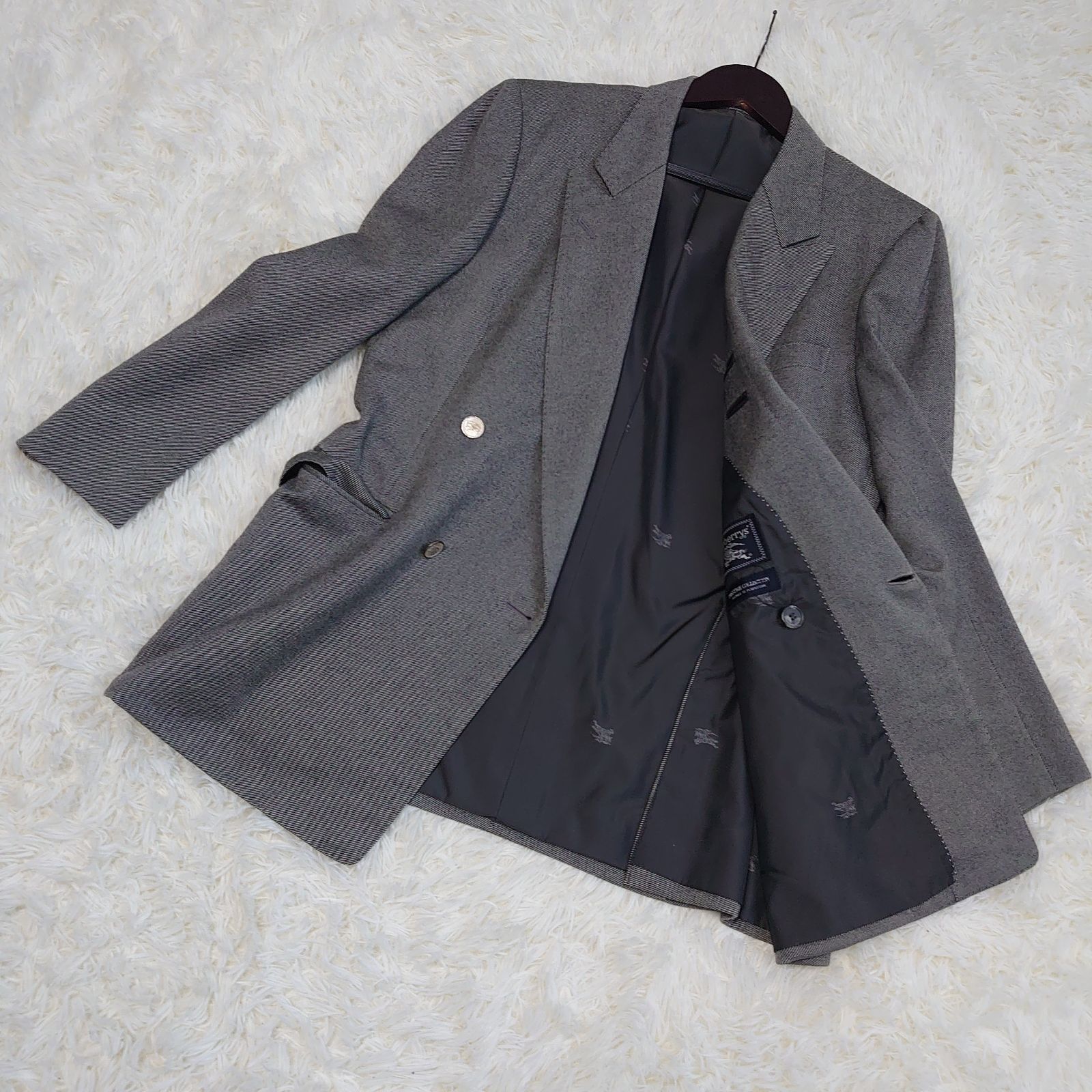 BURBERRYS prestige collection テーラード ダブル ジャケット 銀