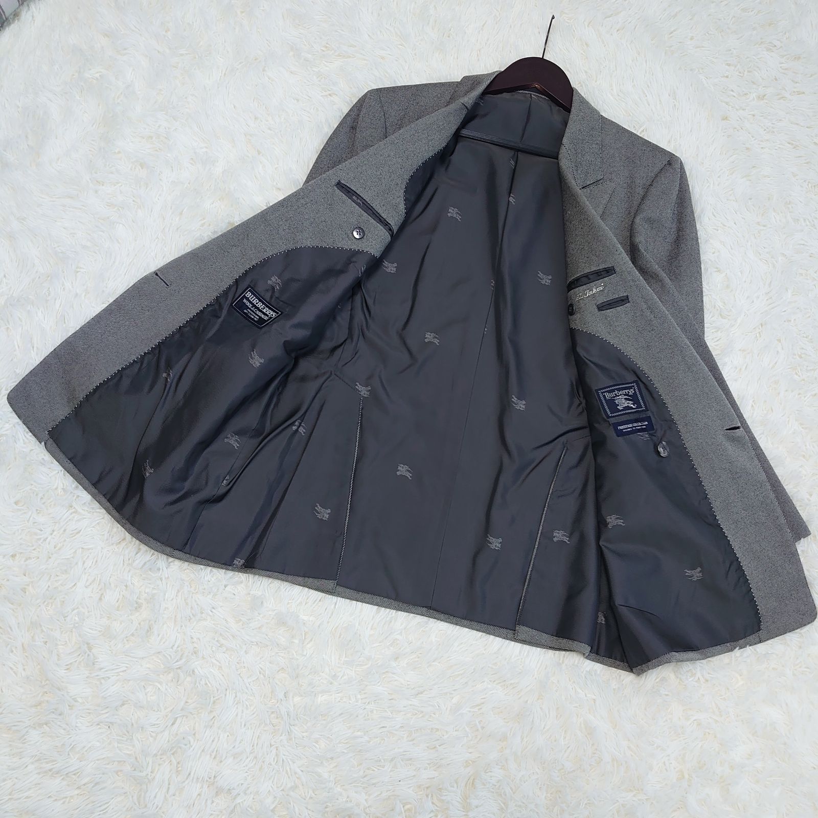 BURBERRYS prestige collection テーラード ダブル ジャケット 銀