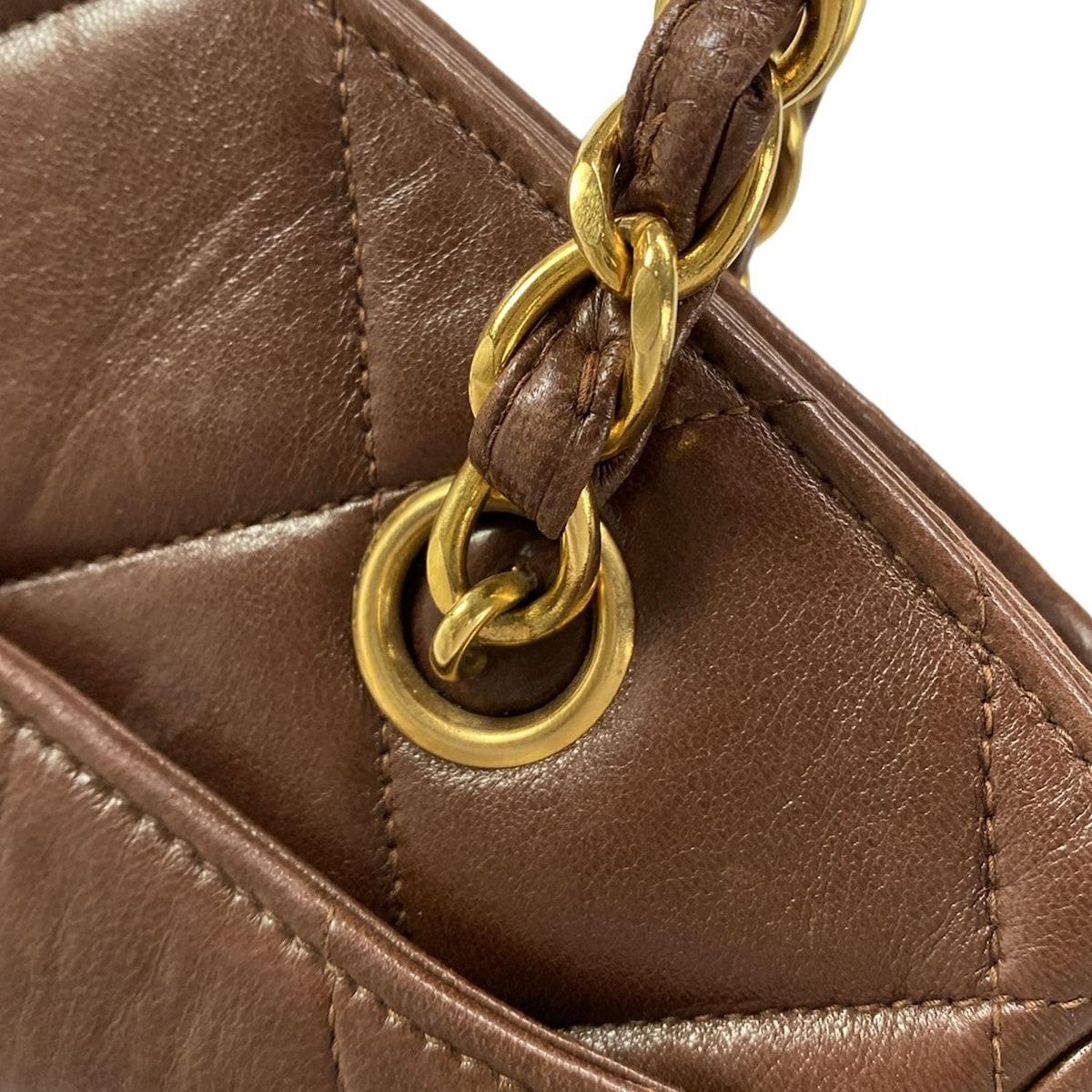 CHANEL(シャネル) ショルダーバッグ マトラッセ ブラウン ゴールド金具