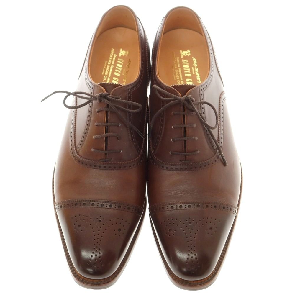 スコッチグレイン SCOTCH GRAIN セミブローグ ドレスシューズ ブラウン サイズ25 メンズ