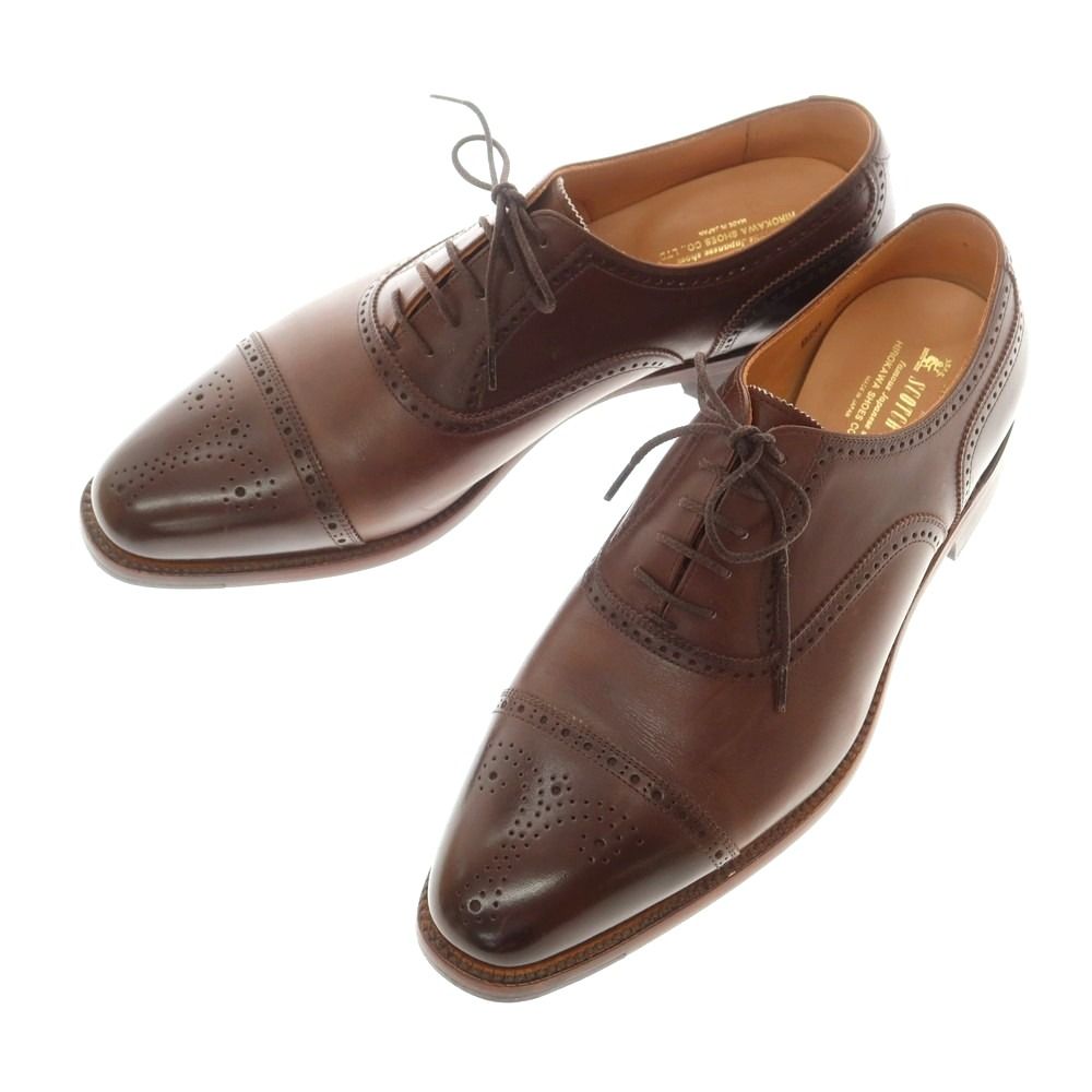 スコッチグレイン SCOTCH GRAIN セミブローグ ドレスシューズ ブラウン サイズ25 メンズ