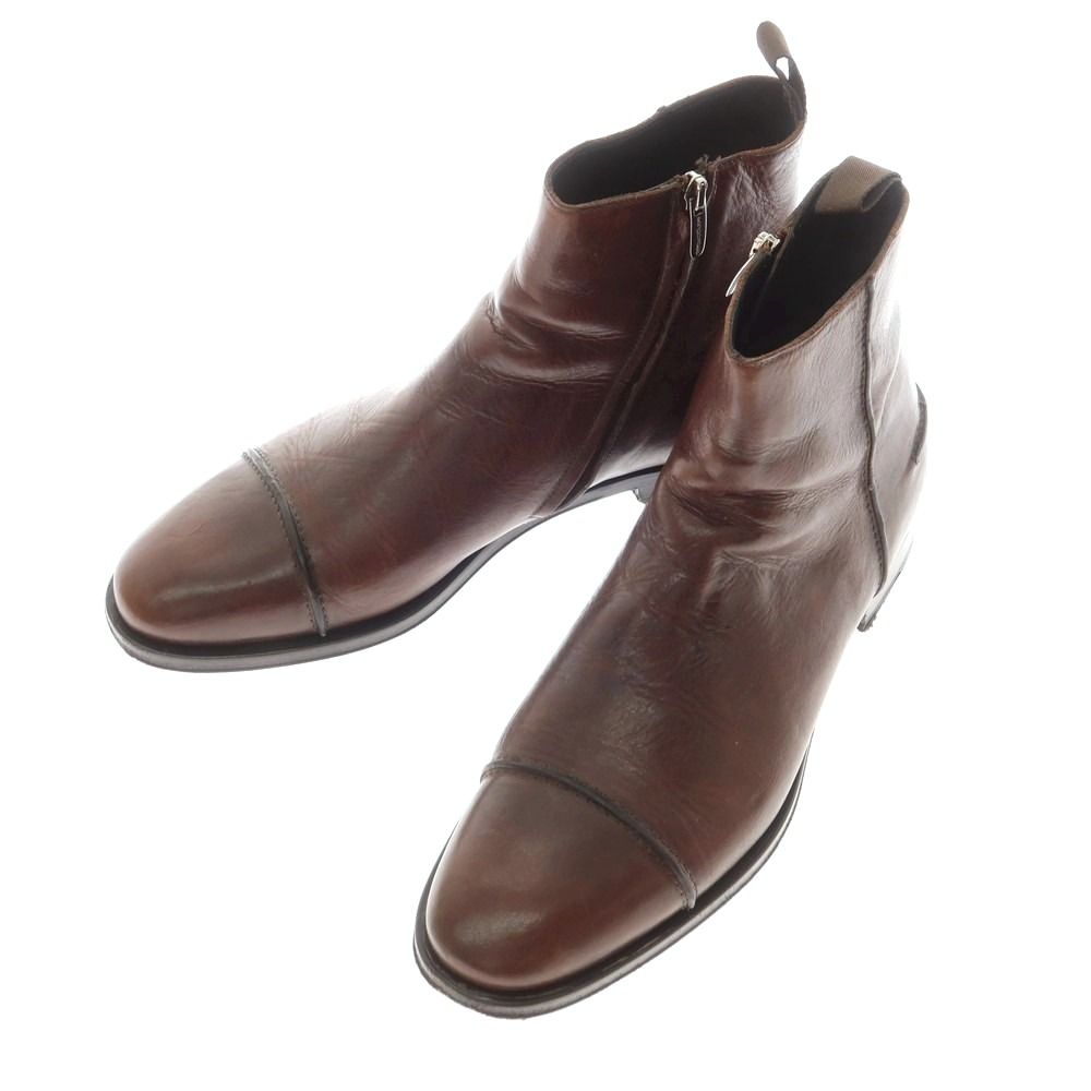 セルジオロッシ Sergio Rossi サイドジップ ブーツ ブラウン サイズ6 1 2 メンズ