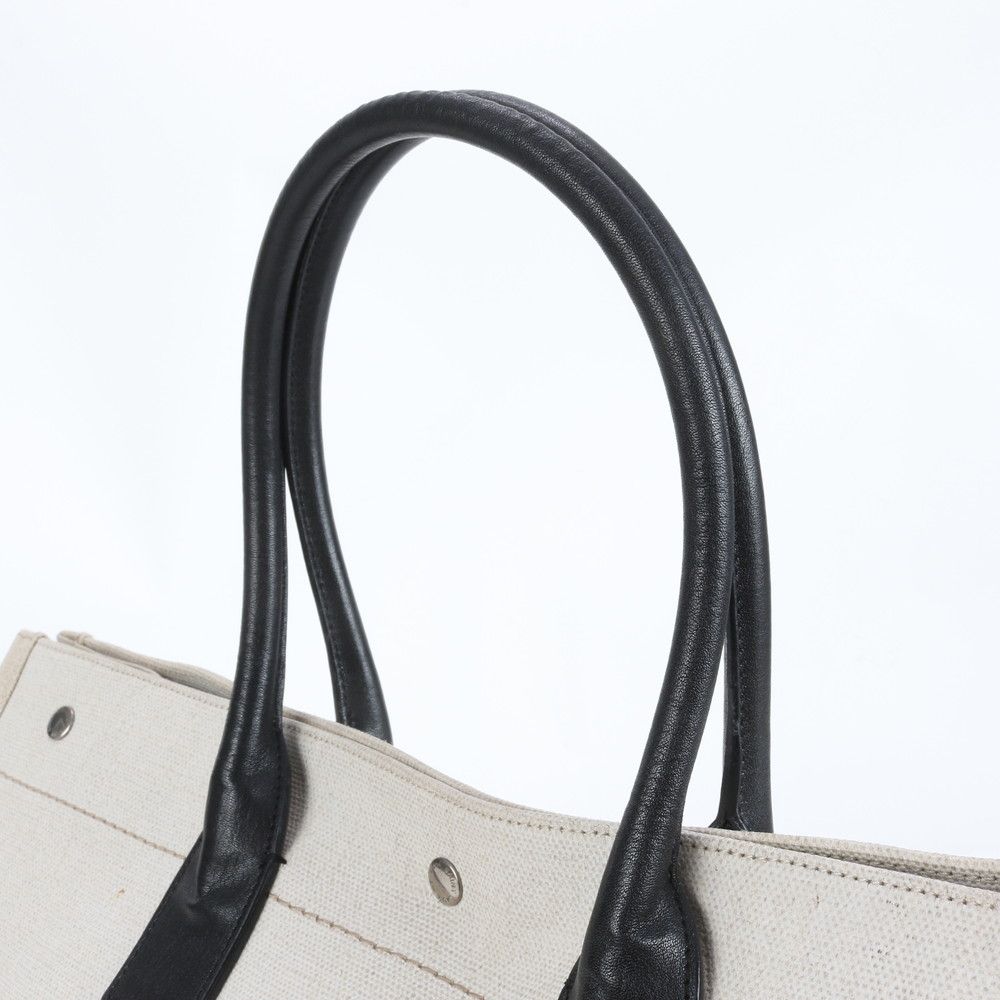 極美品 YSL サンローラン パリ リヴ ゴーシュ レザー リネン トート