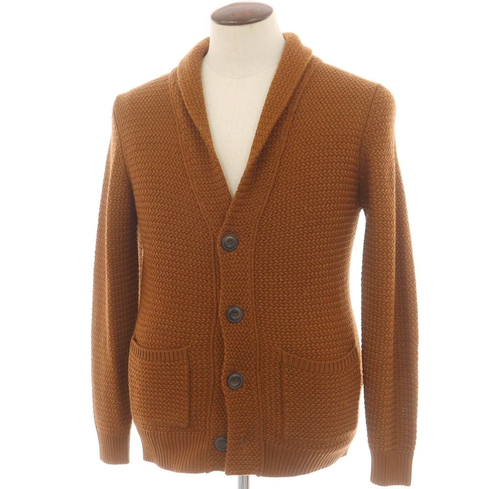 ラルディーニ LARDINI ウール ショールカラー カーディガン ブラウン 