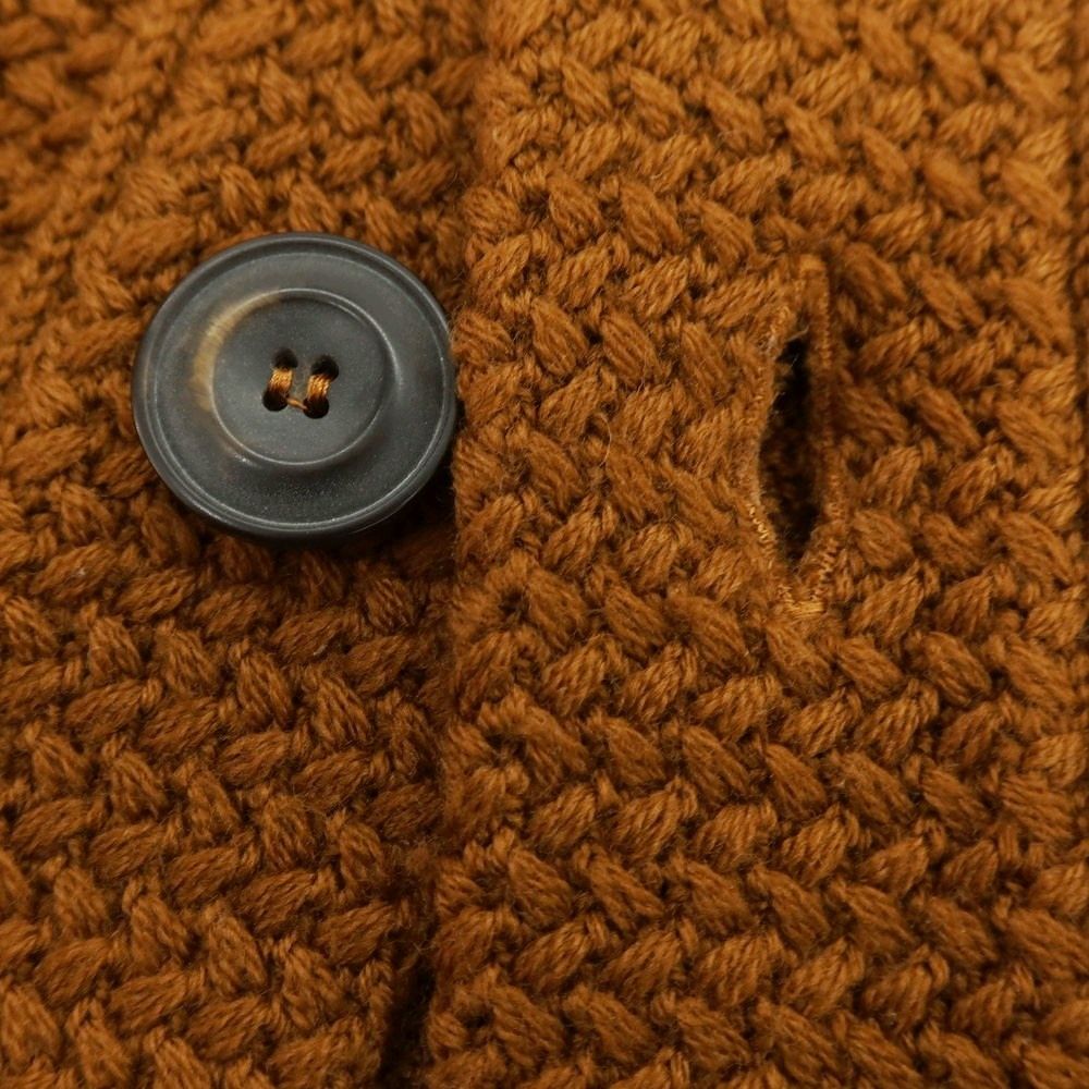 ラルディーニ LARDINI ウール ショールカラー カーディガン ブラウン 