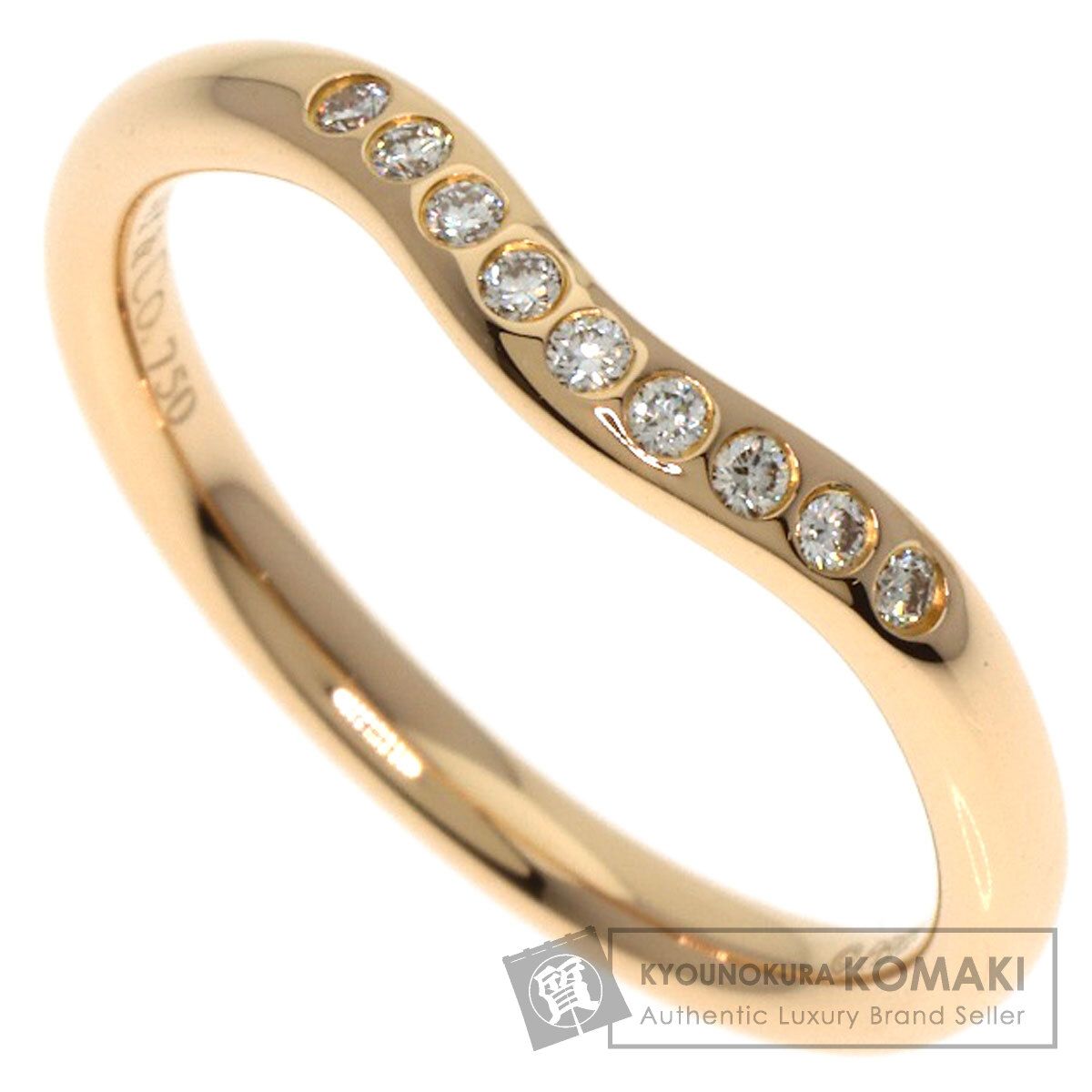 TIFFANY-Co. ティファニー カーブド バンド ダイヤモンド リング 指輪 K18PG レディース