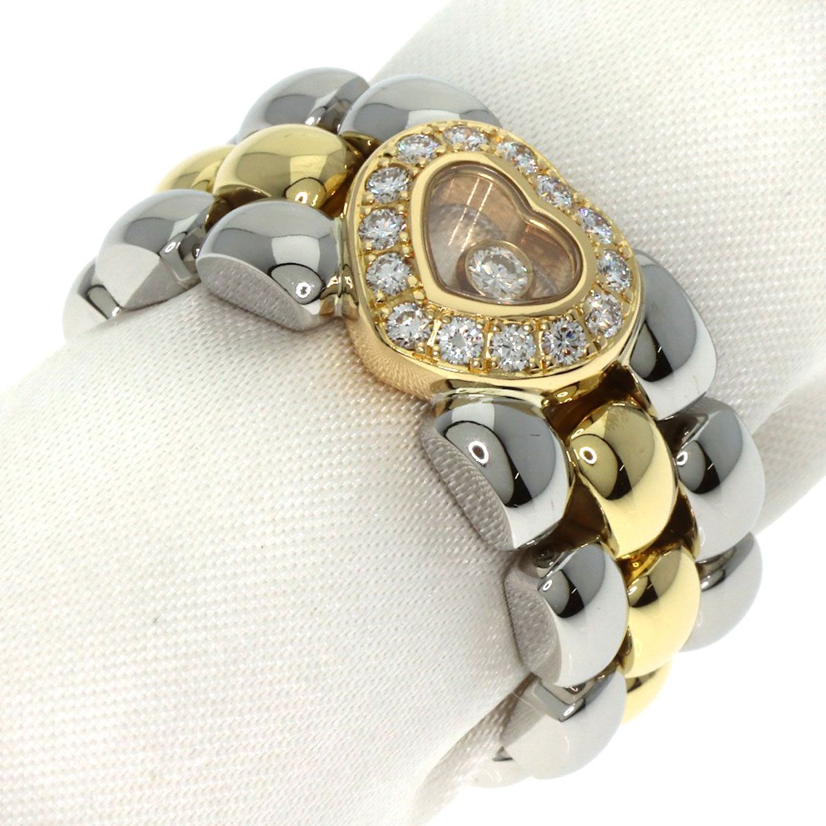 Chopard ショパール ハッピーダイヤモンド リング 指輪 K 18 YG SS レディース