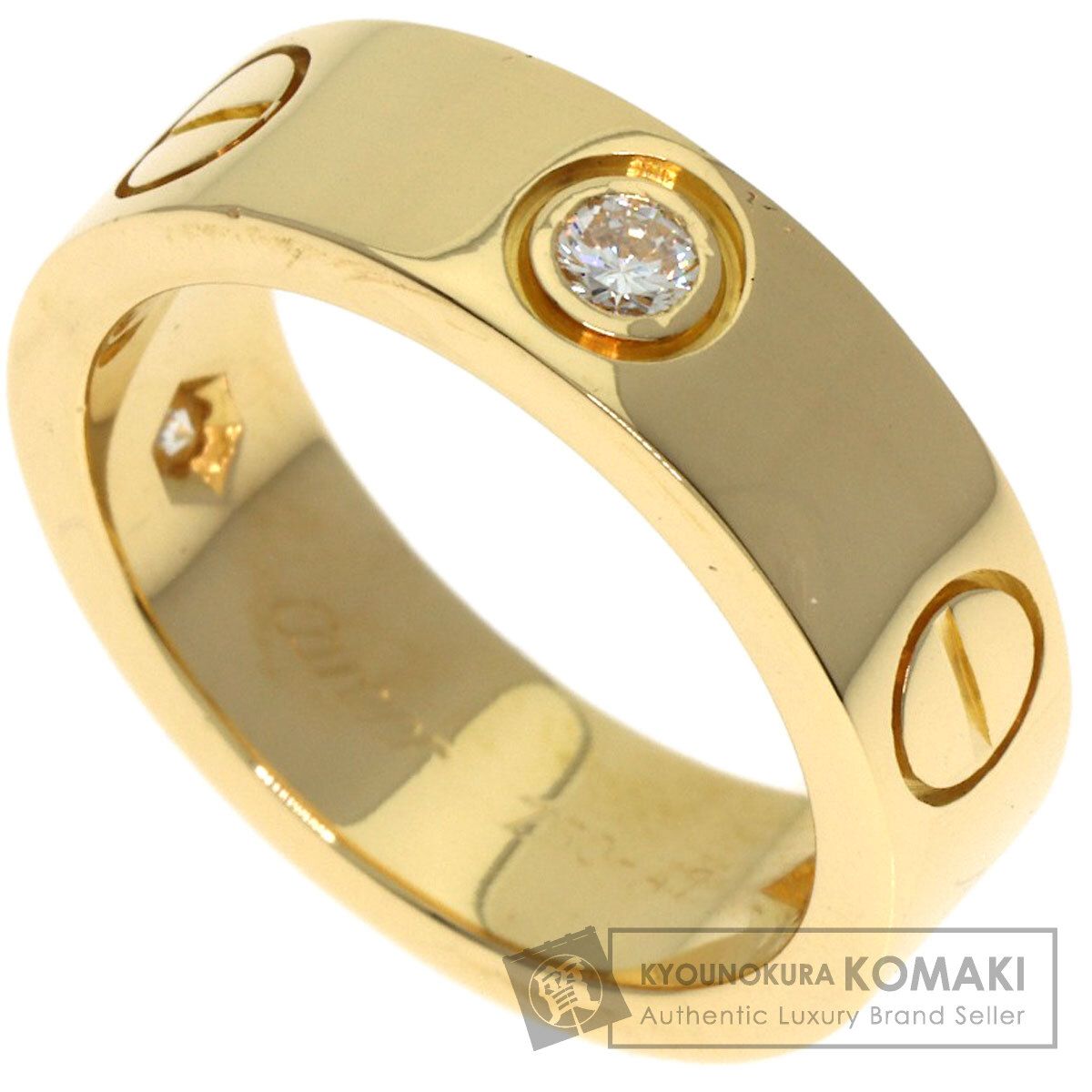 CARTIER カルティエ ラブリング ハーフ ダイヤモンド 47 リング 指輪 K18YG レディース