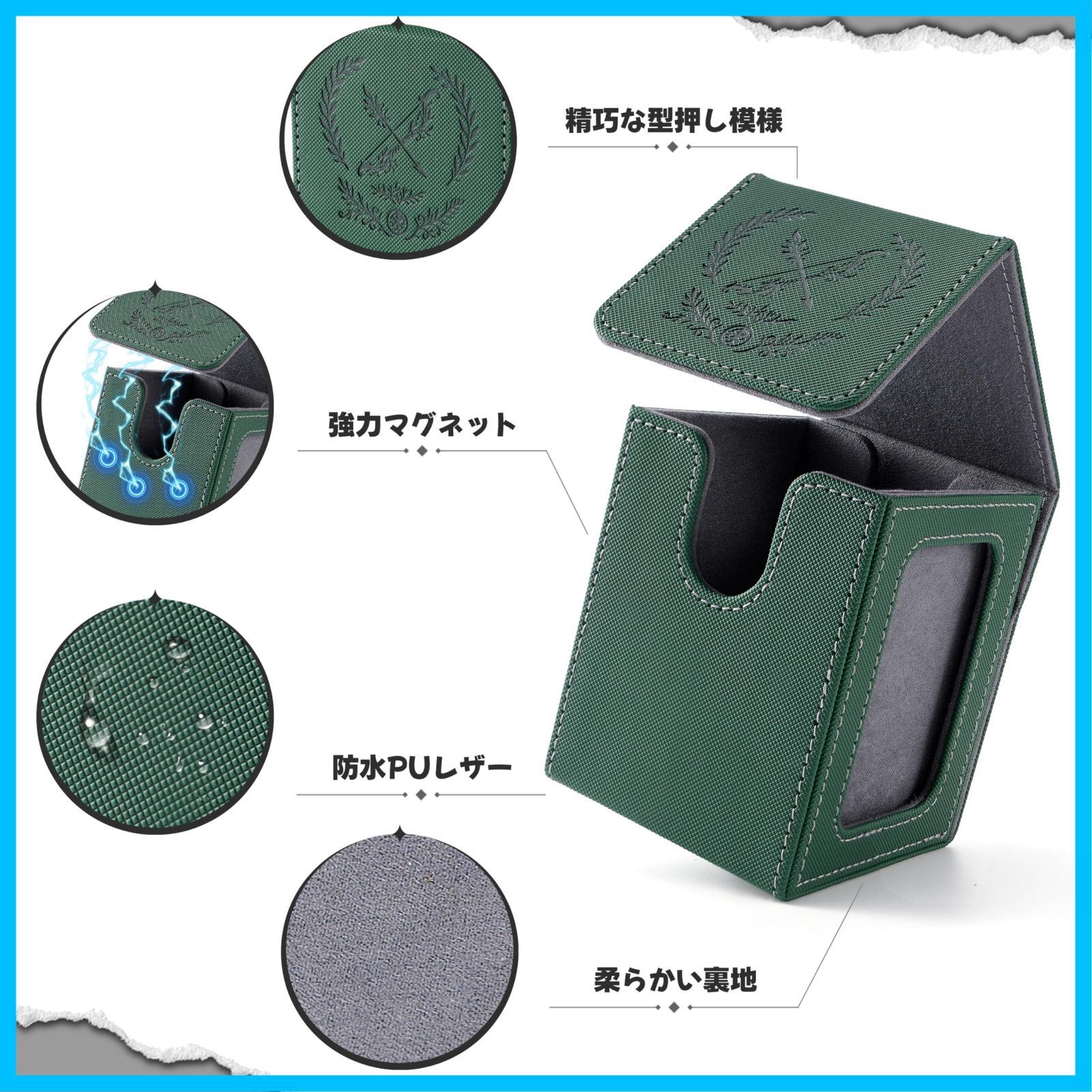 数量限定】仕切り2つとトップローダー1つ付き 縦入れ 革 三重スリーブ