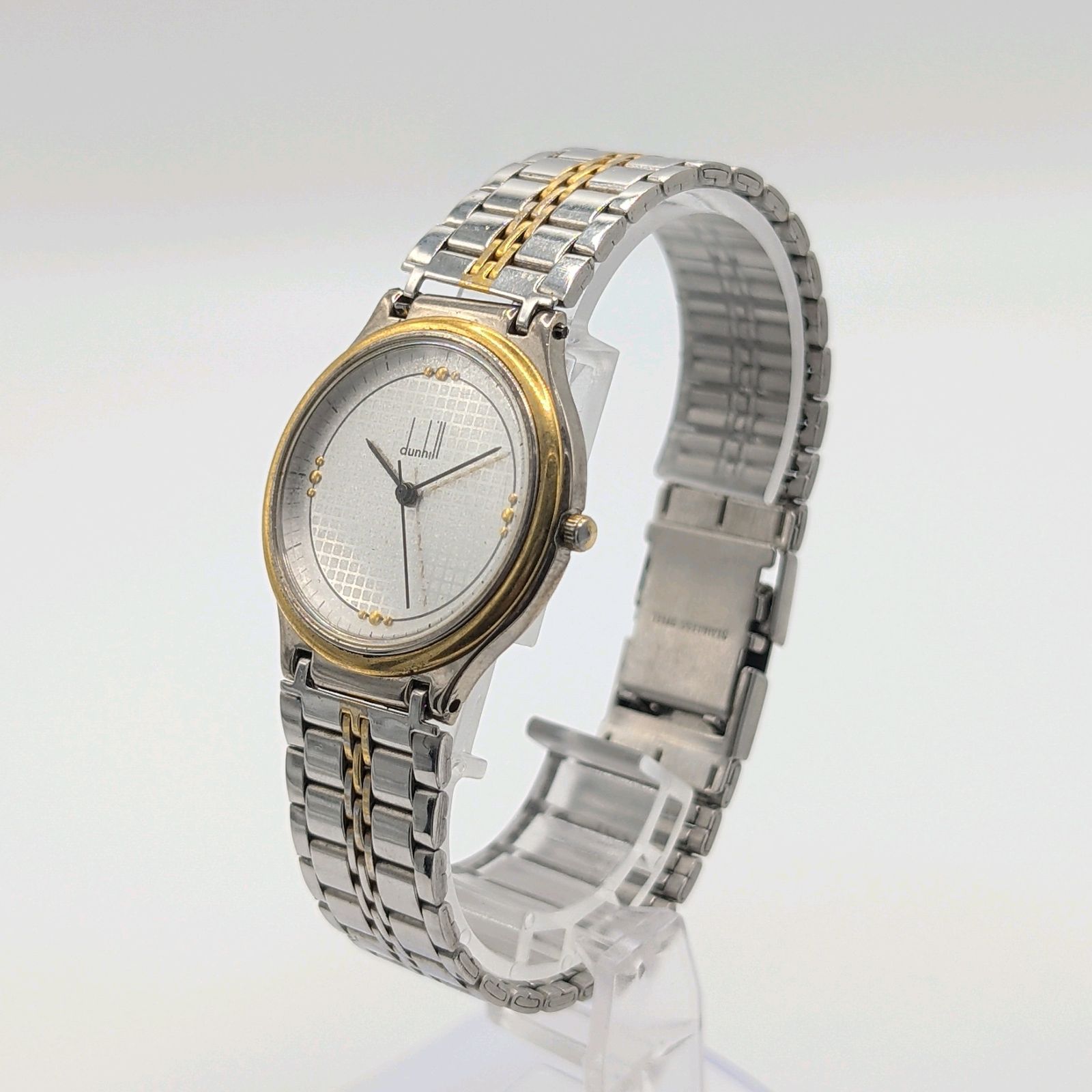 Dunhill Watch Quartz Men's Round Silver dial Working ダンヒル 時計