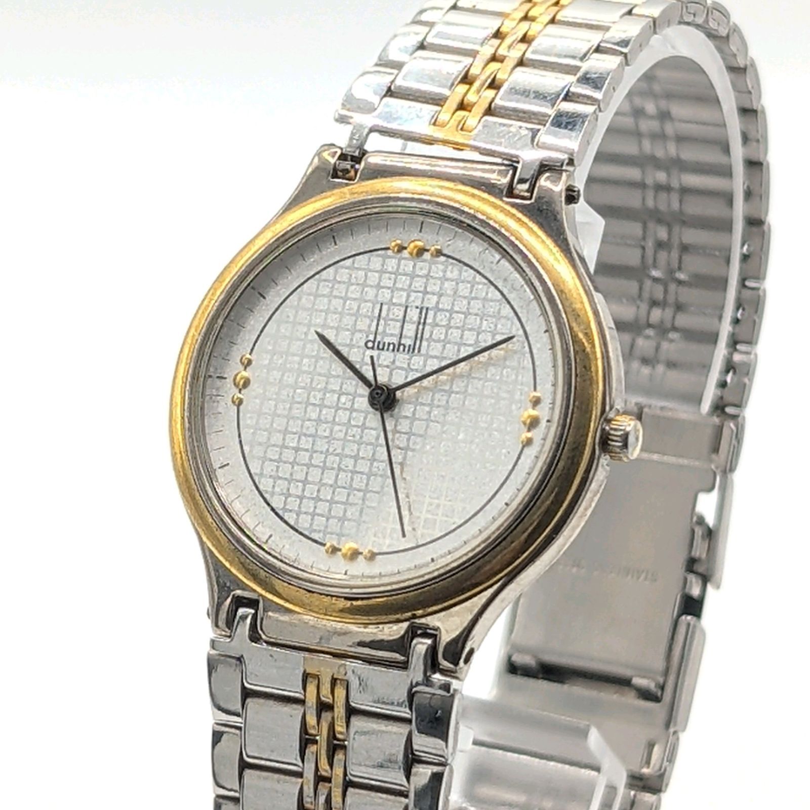 dunhill アナログクォーツ腕時計 シルバー Dunhill Watch Quartz Men's Round Silver dial Working ダンヒル 時計