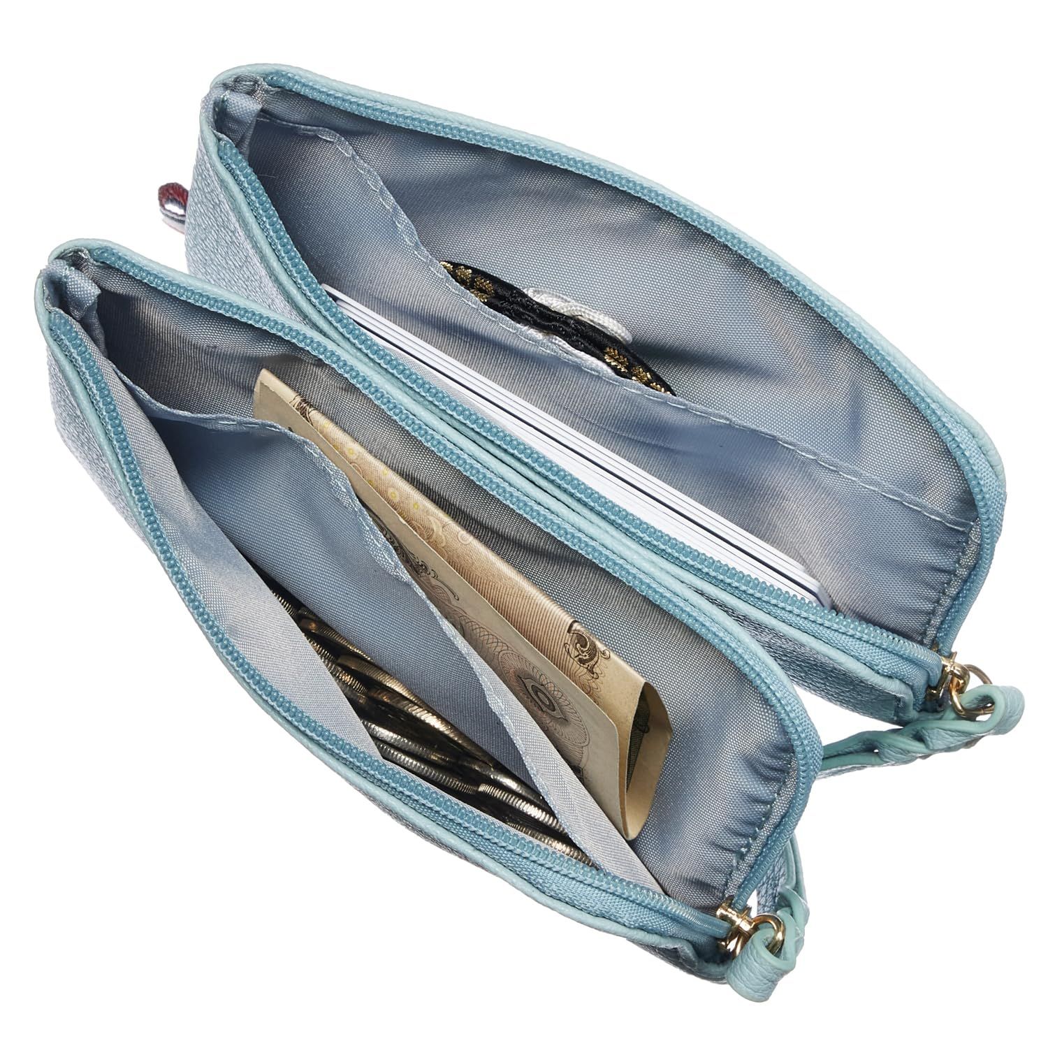 [ルコックスポルティフ] メンズ レディース 2個セット ミニ財布 ポーチ マグネット着脱式 小物入れ 取り外し簡単 Blue ブルー